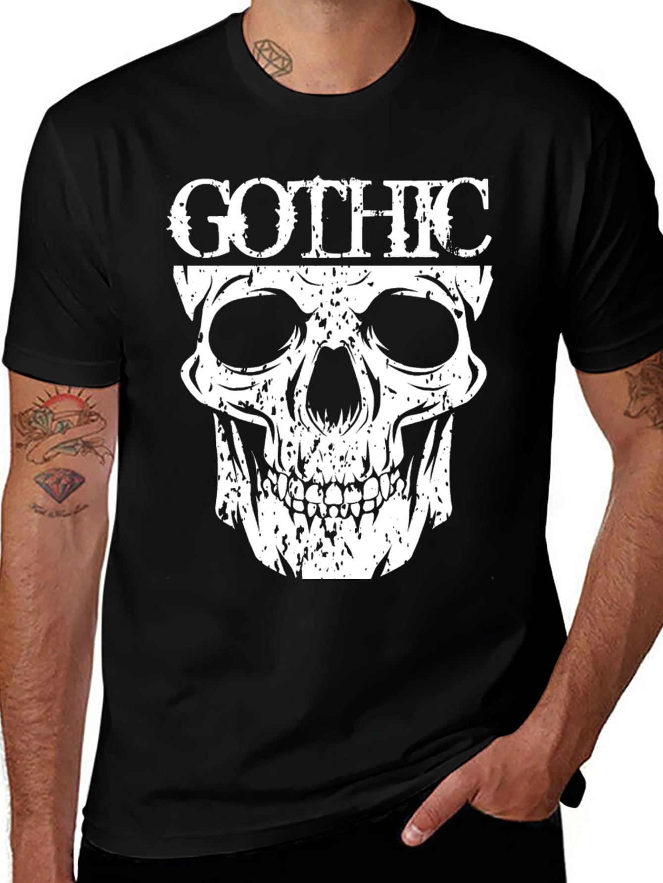 Variant 11 of Gothic Skull Graphic T-Shirt