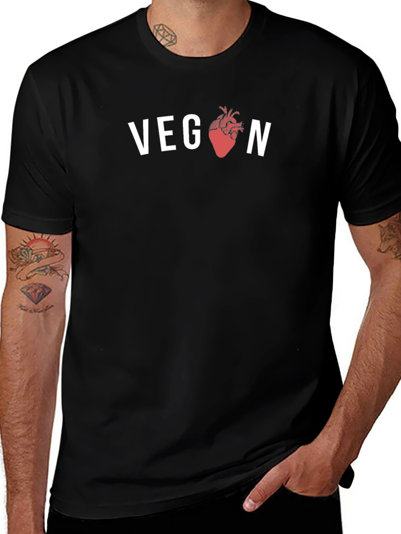 Variant 7 of Vegan Heart Graphic T-Shirt - Stylish & Comfortable