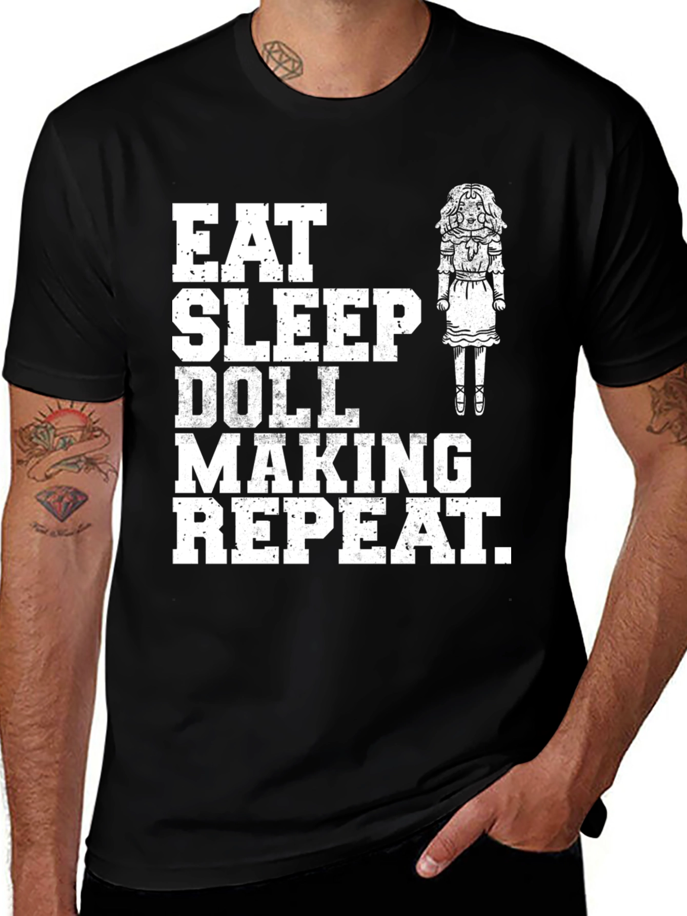 Variant 18 of Eat Sleep Doll Making Repeat T-Shirt