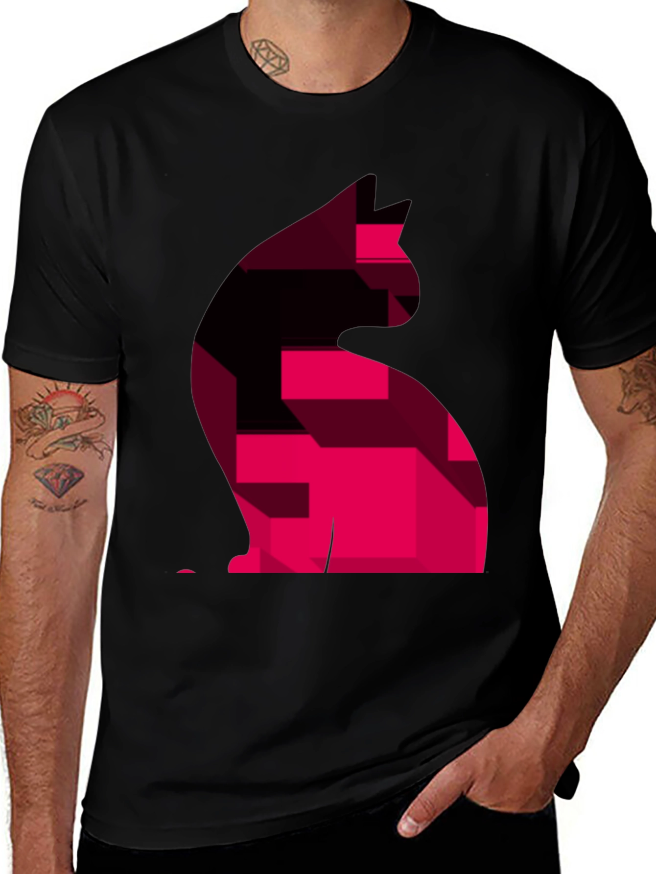 Variant 10 of Abstract Cat Graphic Men's T-Shirt