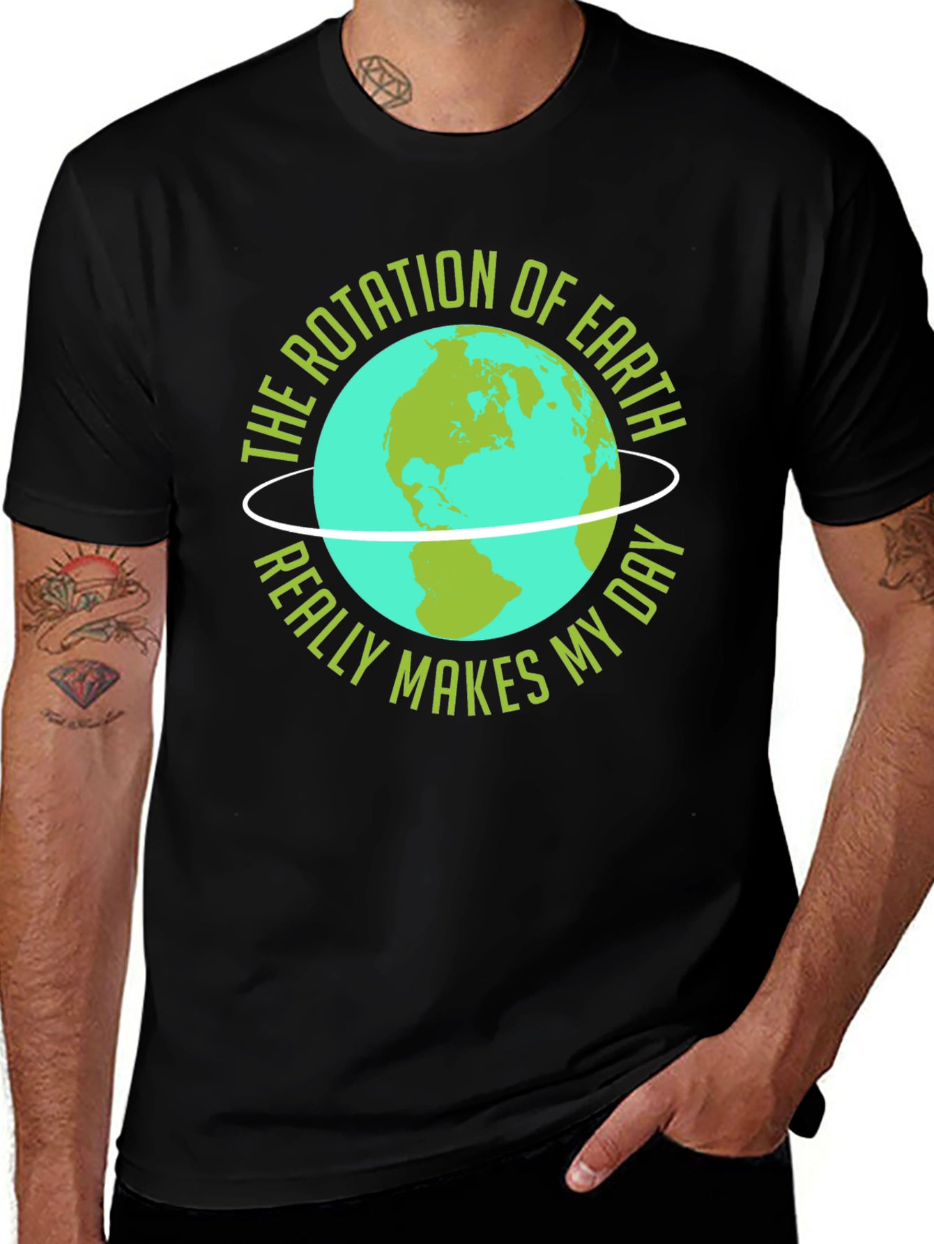 Black Earth Rotation T-Shirt - Makes My Day! main image