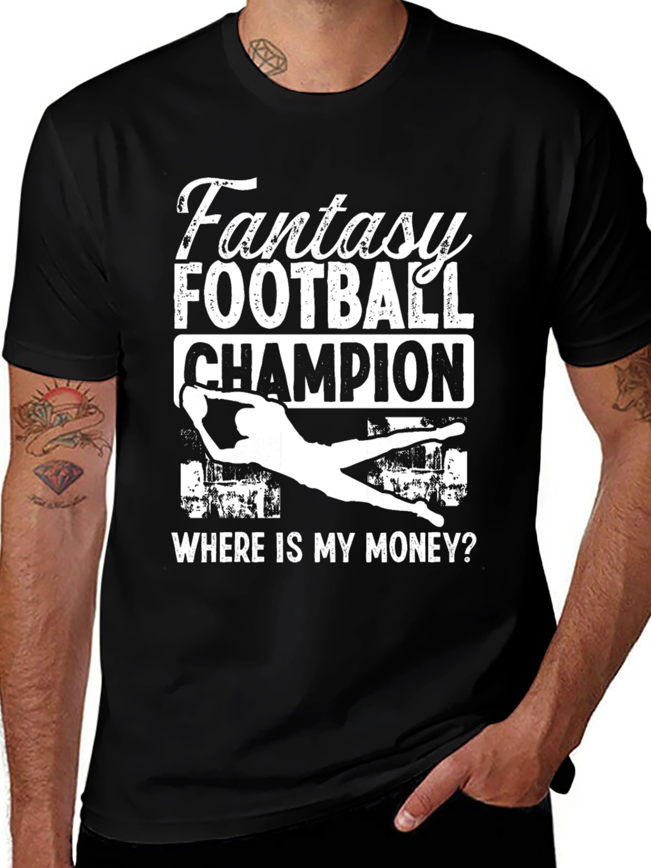 Variant 18 of Fantasy Football Champion T-Shirt - "Where Is My Money?"