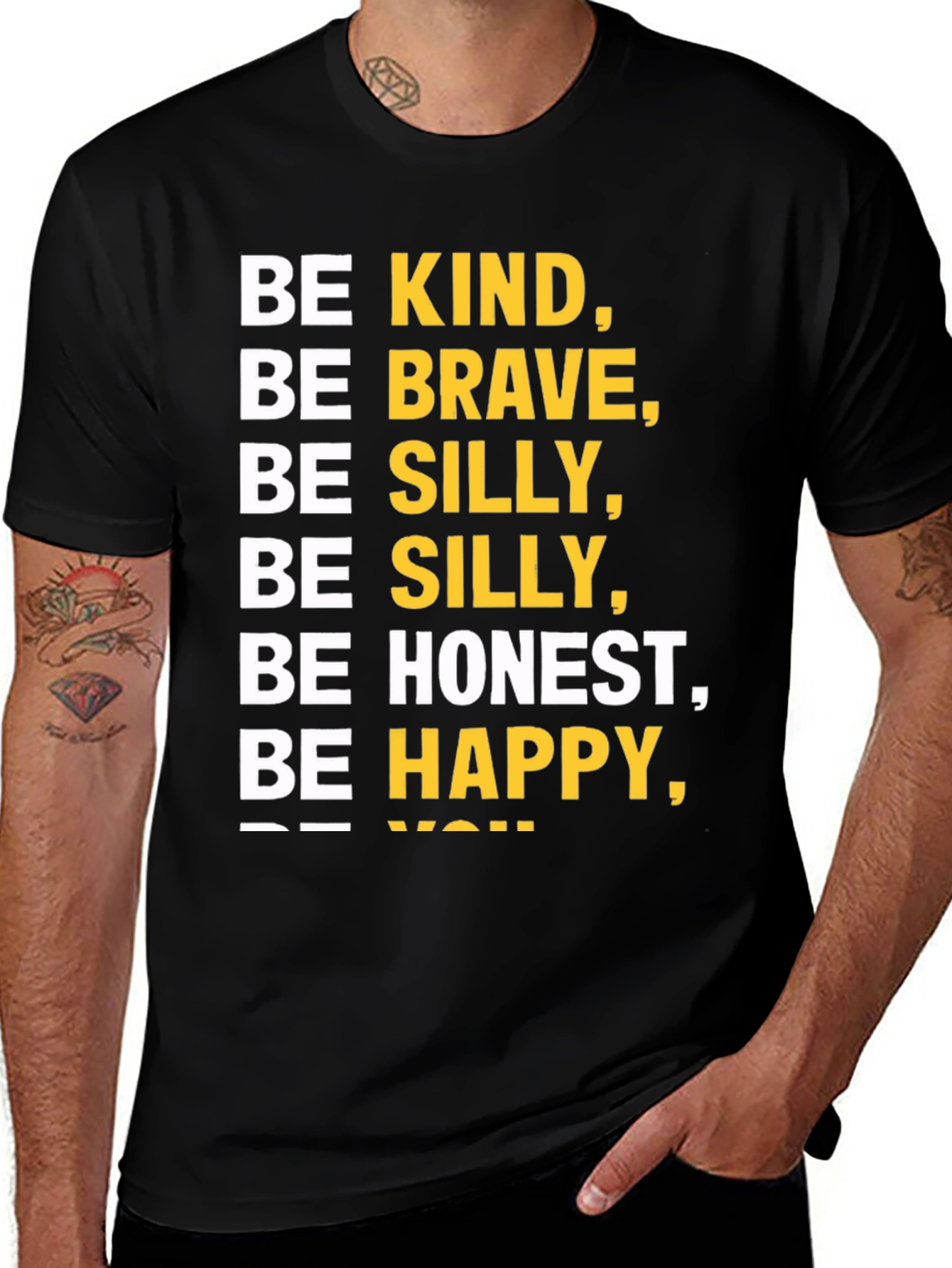 Variant 5 of Be Kind Brave Silly Honest Happy T-Shirt