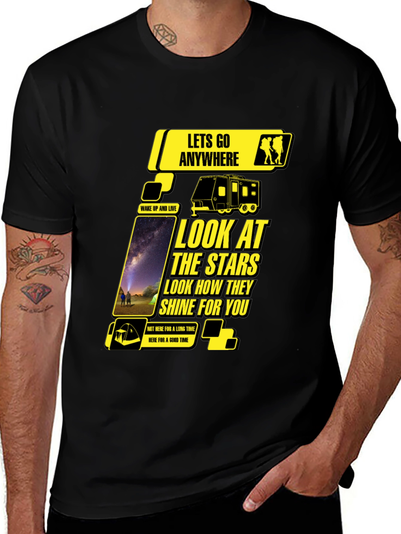 Variant 8 of Look at the Stars Black Graphic Tee