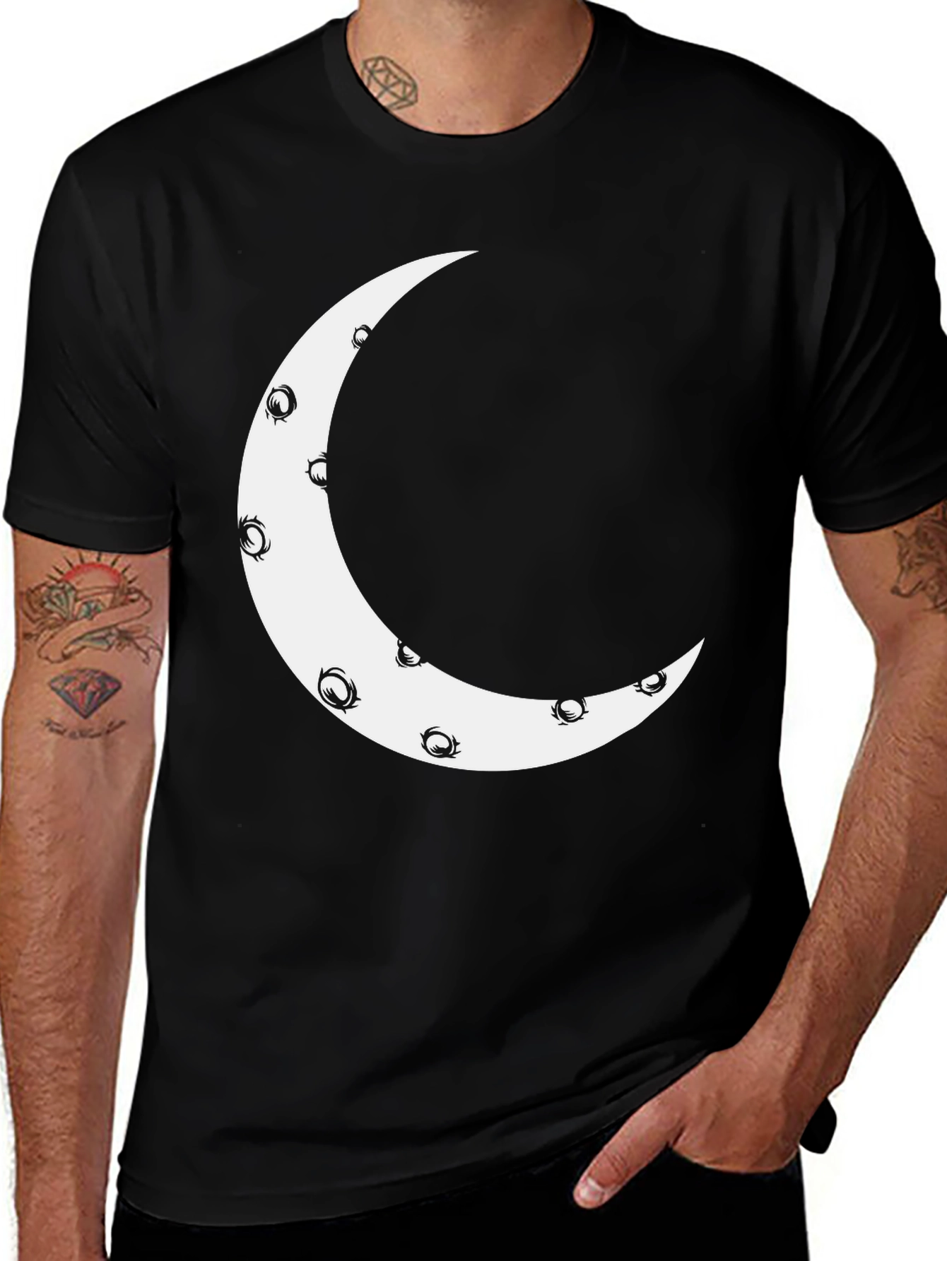 Variant 28 of Crescent Moon Graphic Tee - Modern Casual Style