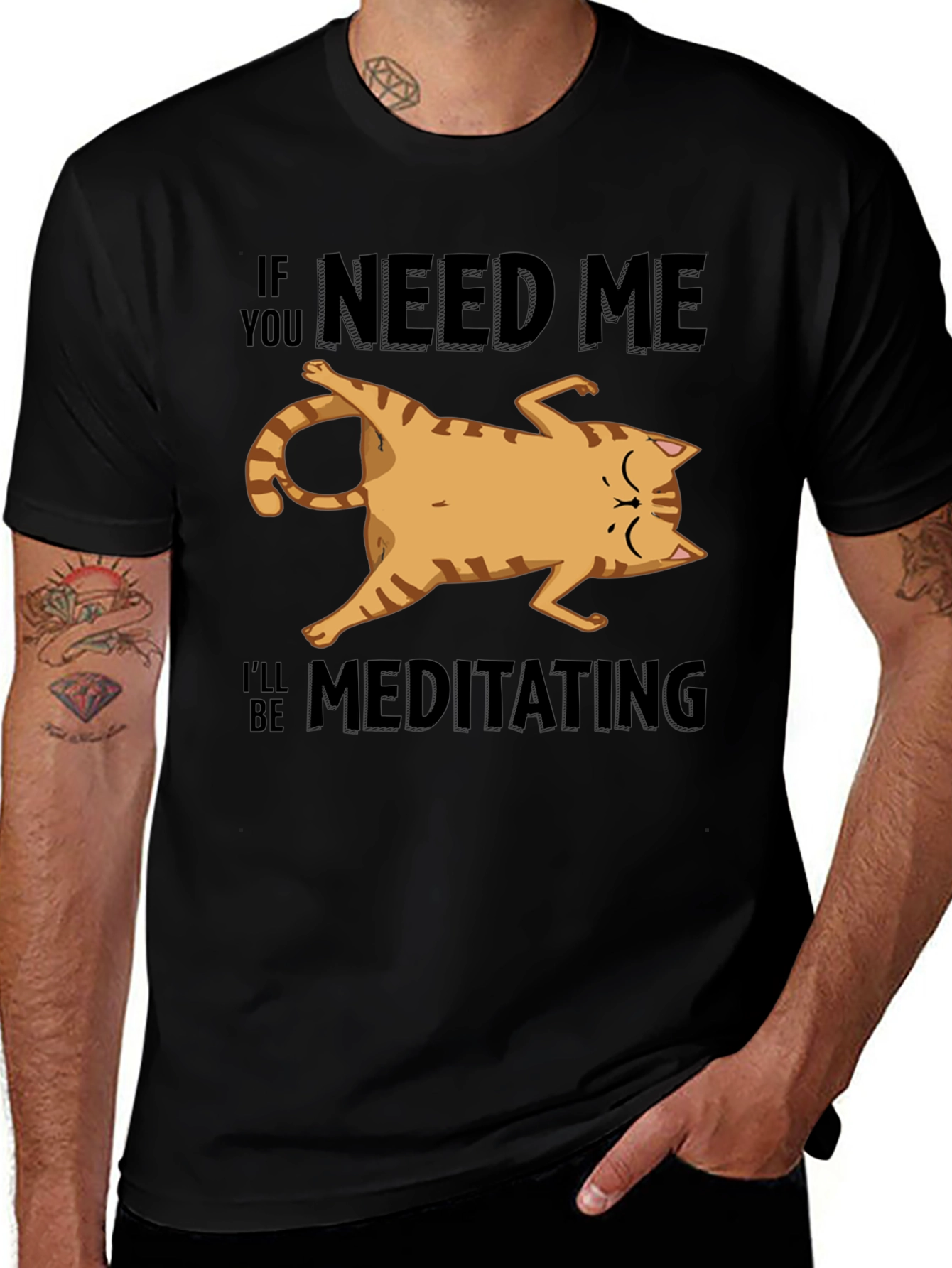 Variant 8 of Meditating Cat Graphic T-Shirt - Funny Yoga Tee