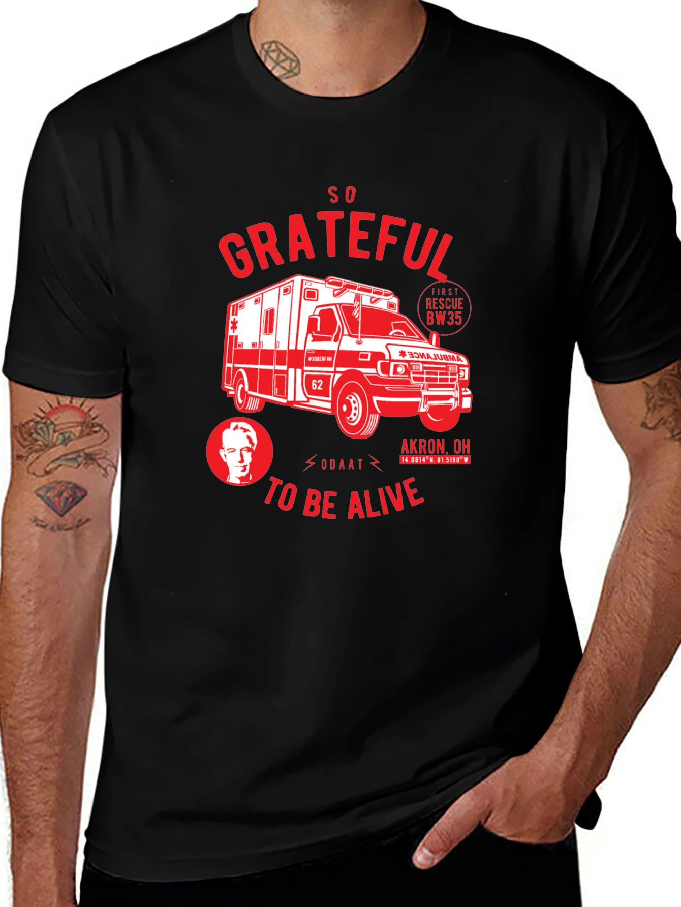 Variant 29 of Grateful Ambulance Graphic Tee - Black