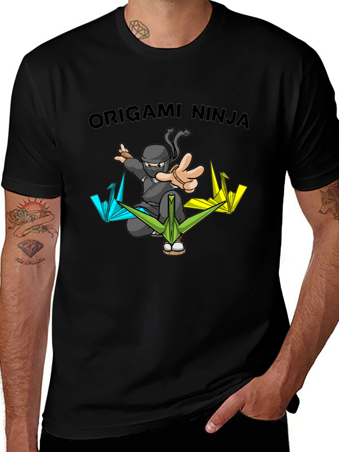 Origami Ninja T-Shirt: Unique Graphic Tee for Anime & Art Lovers