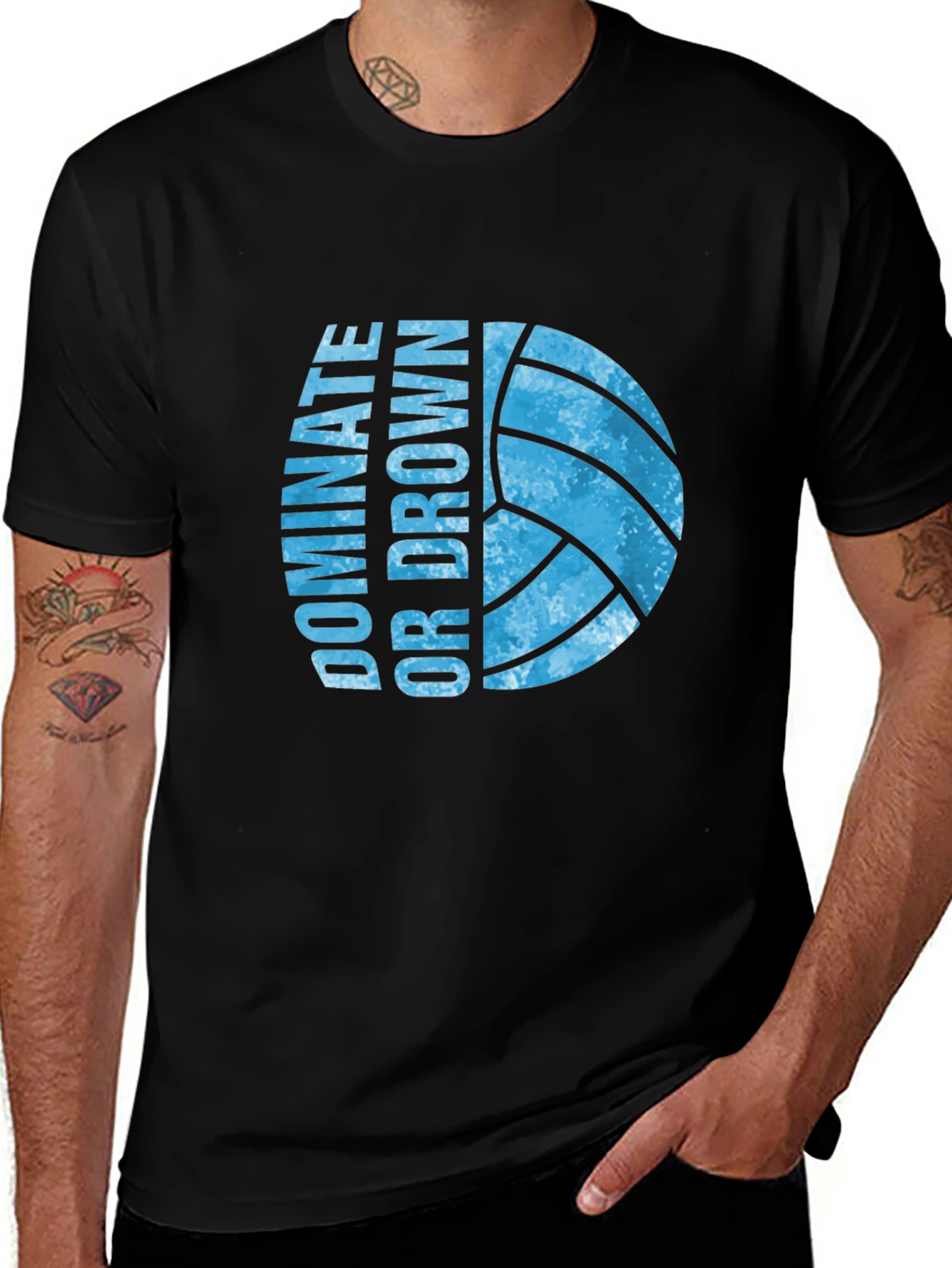 Variant 28 of Dominate or Drown Volleyball Graphic Tee