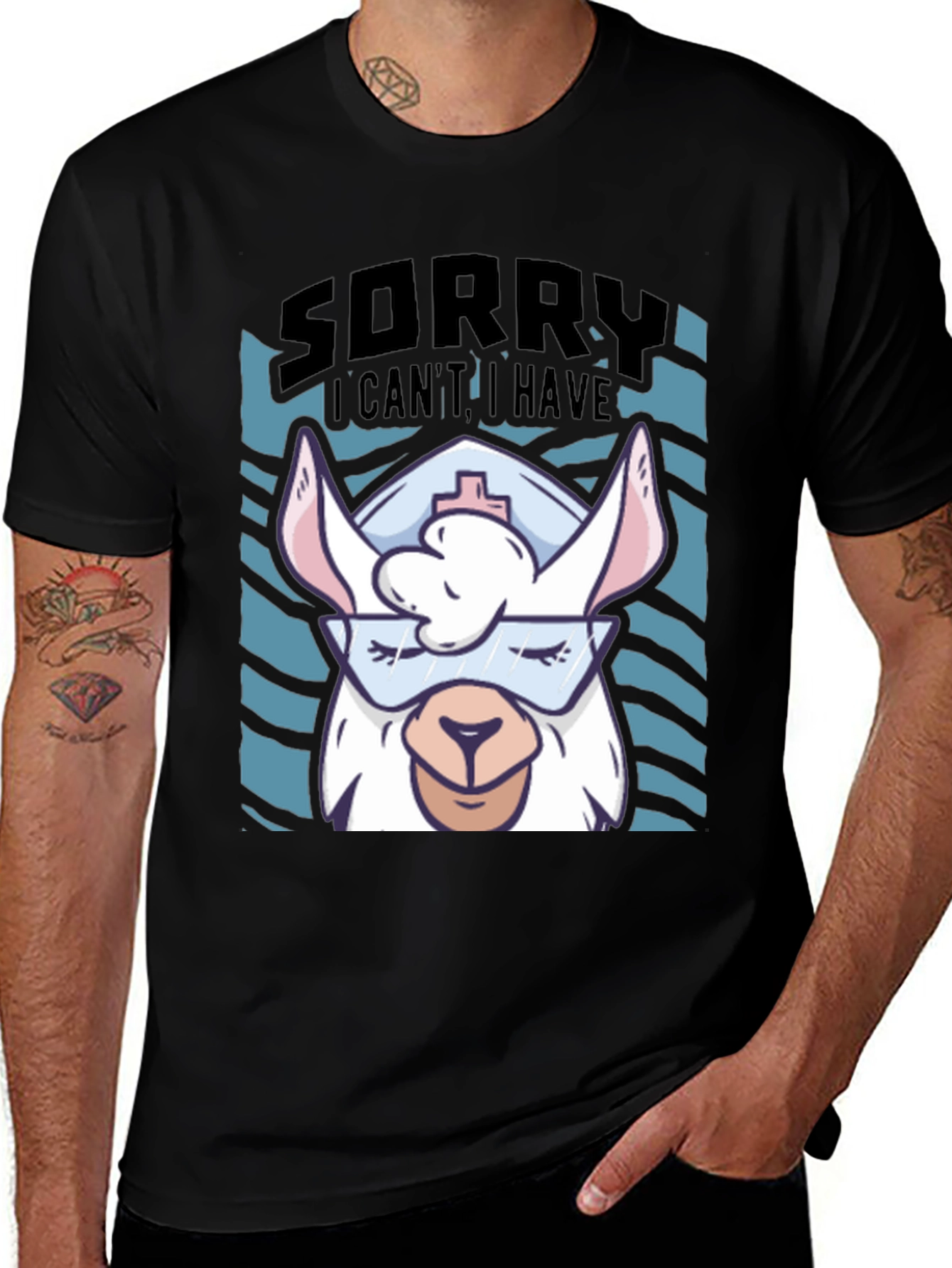 Variant 27 of Funny Llama Nurse Graphic T-Shirt