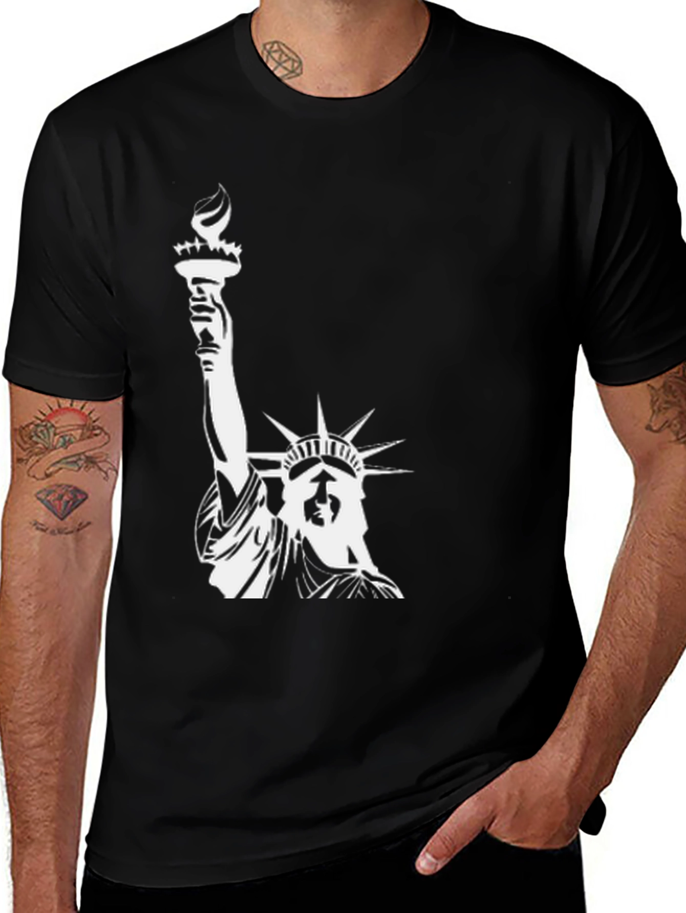 Statue of Liberty Graphic Tee - Black