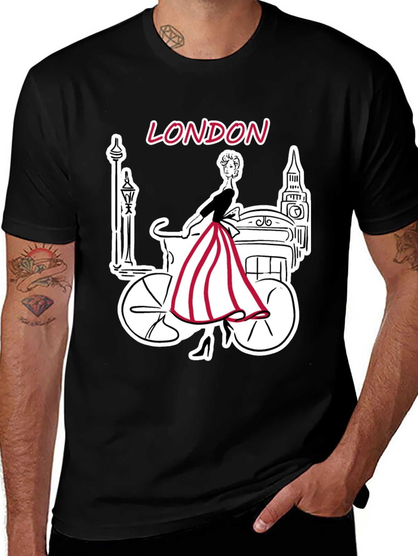 London Graphic Print Black T-Shirt