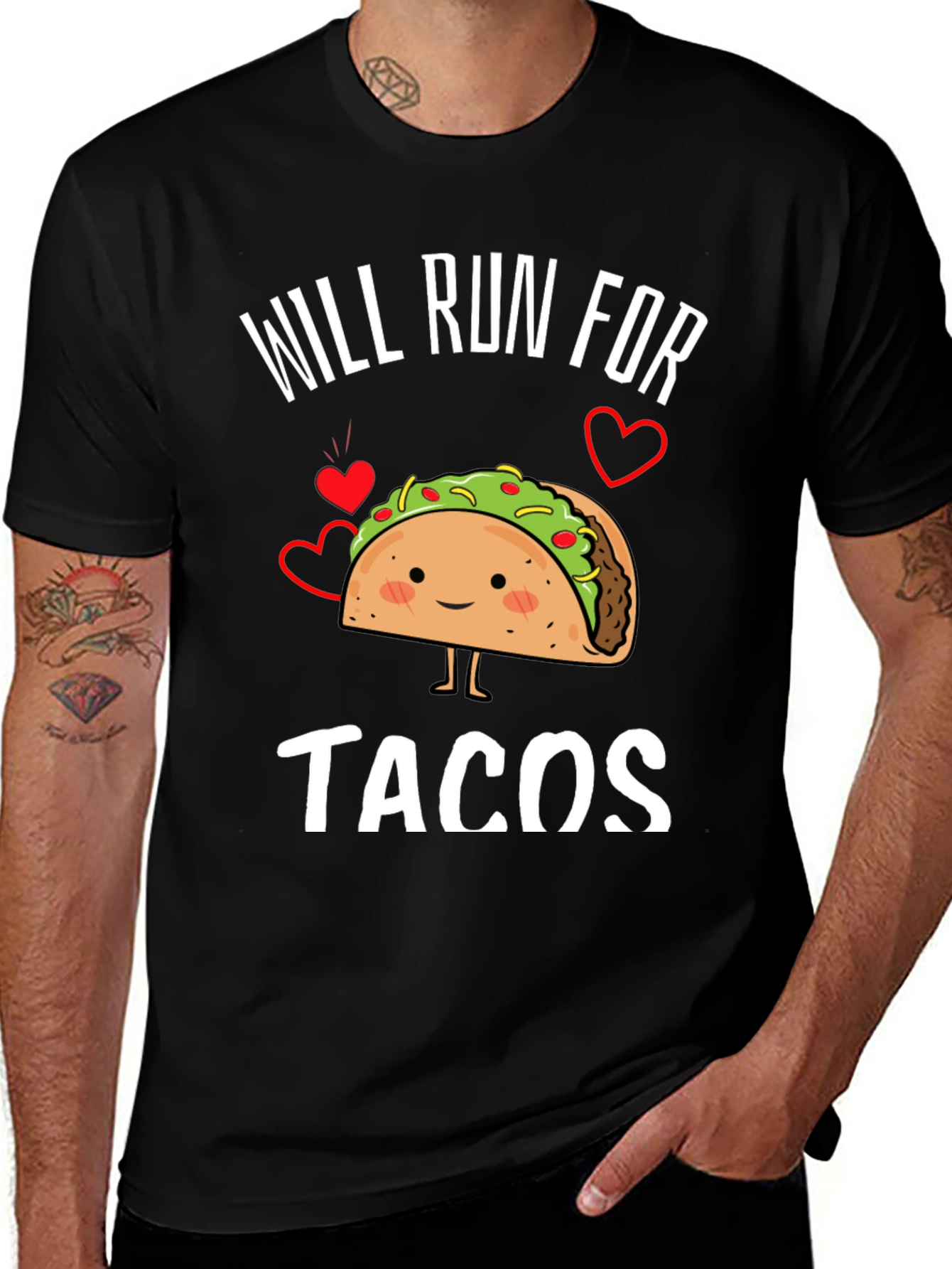 Variant 14 of Will Run For Tacos Graphic T-Shirt
