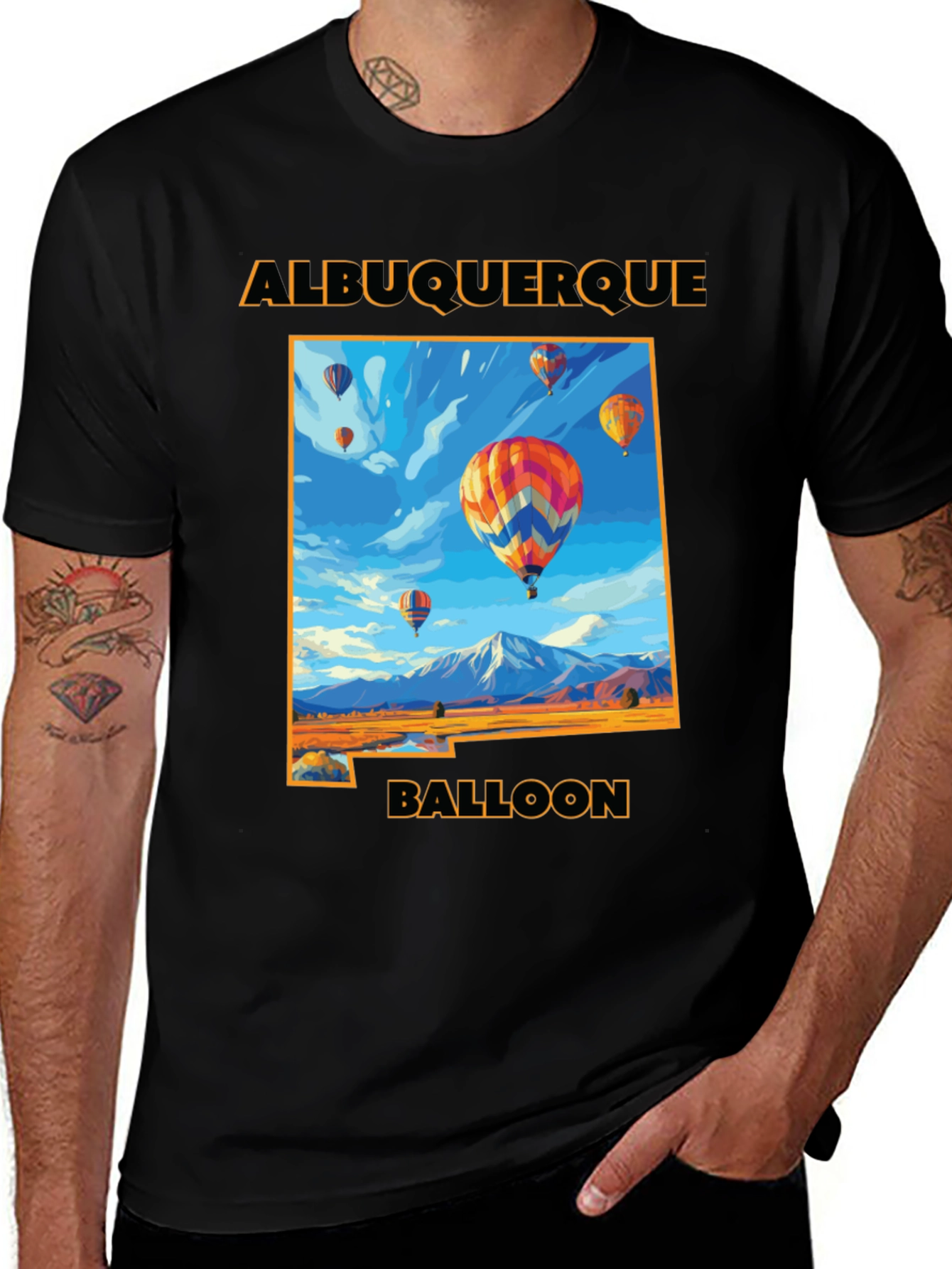 Albuquerque Balloon Festival Black Graphic T-Shirt