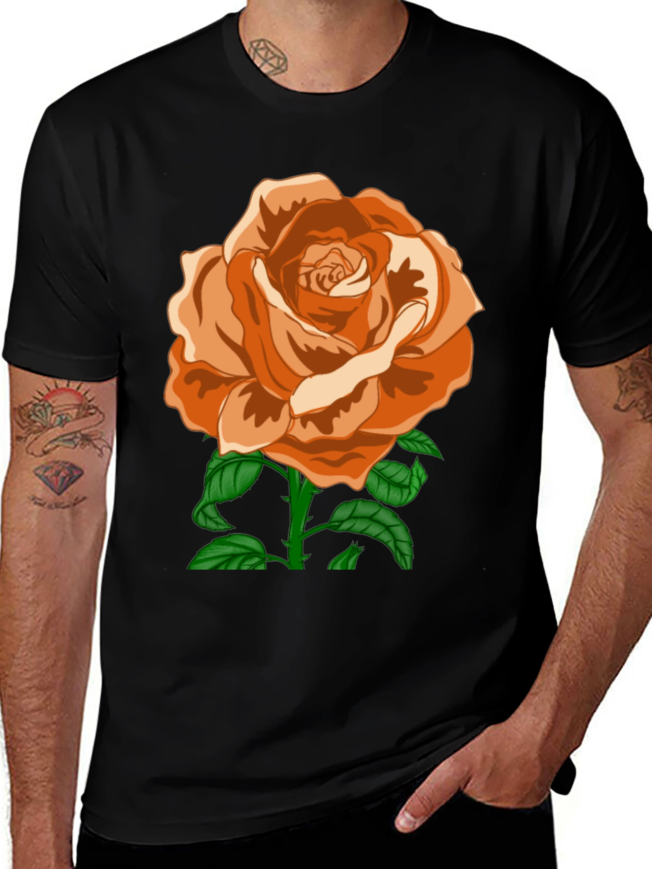 Variant 13 of Rose Graphic Tee - Elegant Floral Design