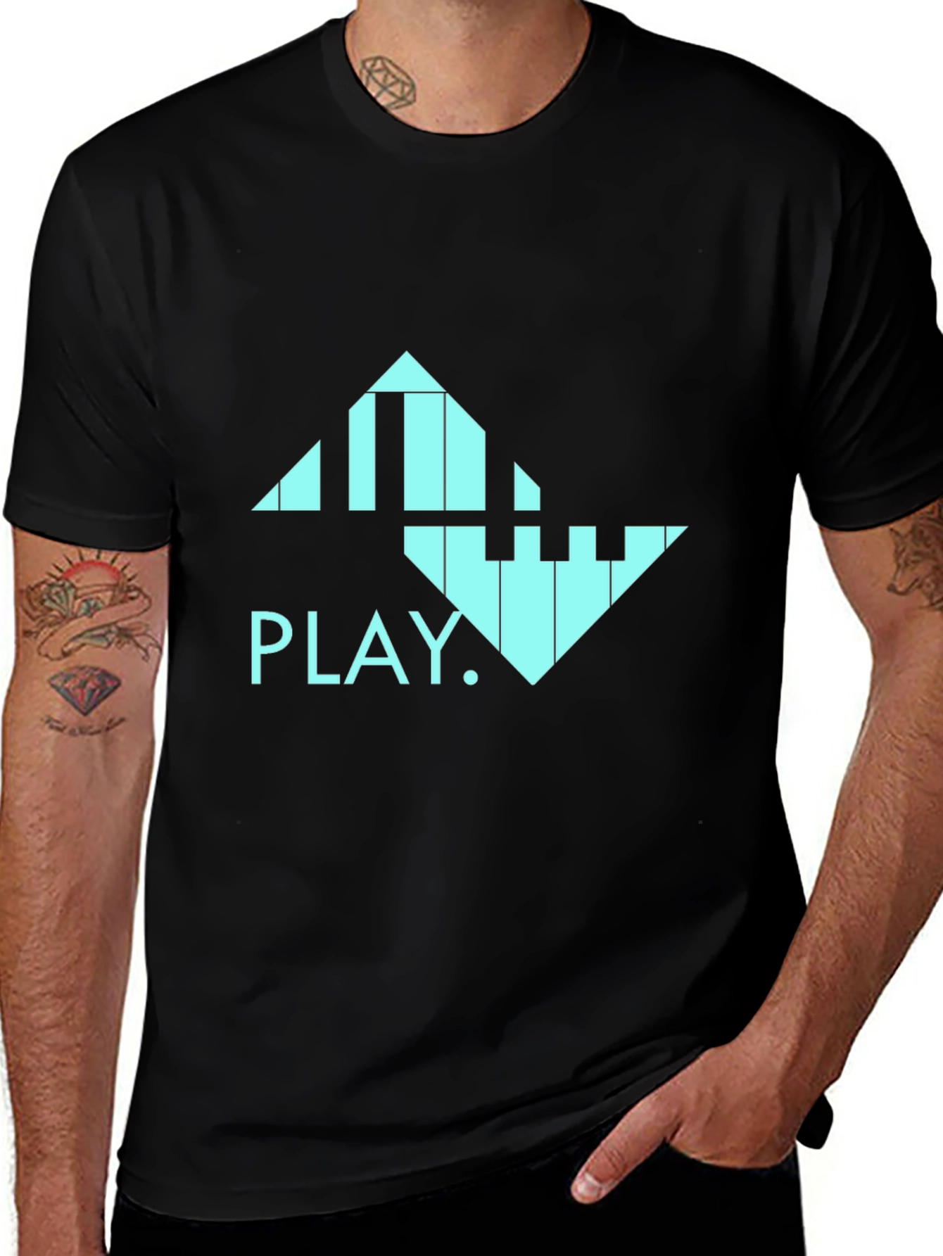 Geometric Piano T-Shirt - Play Music Style