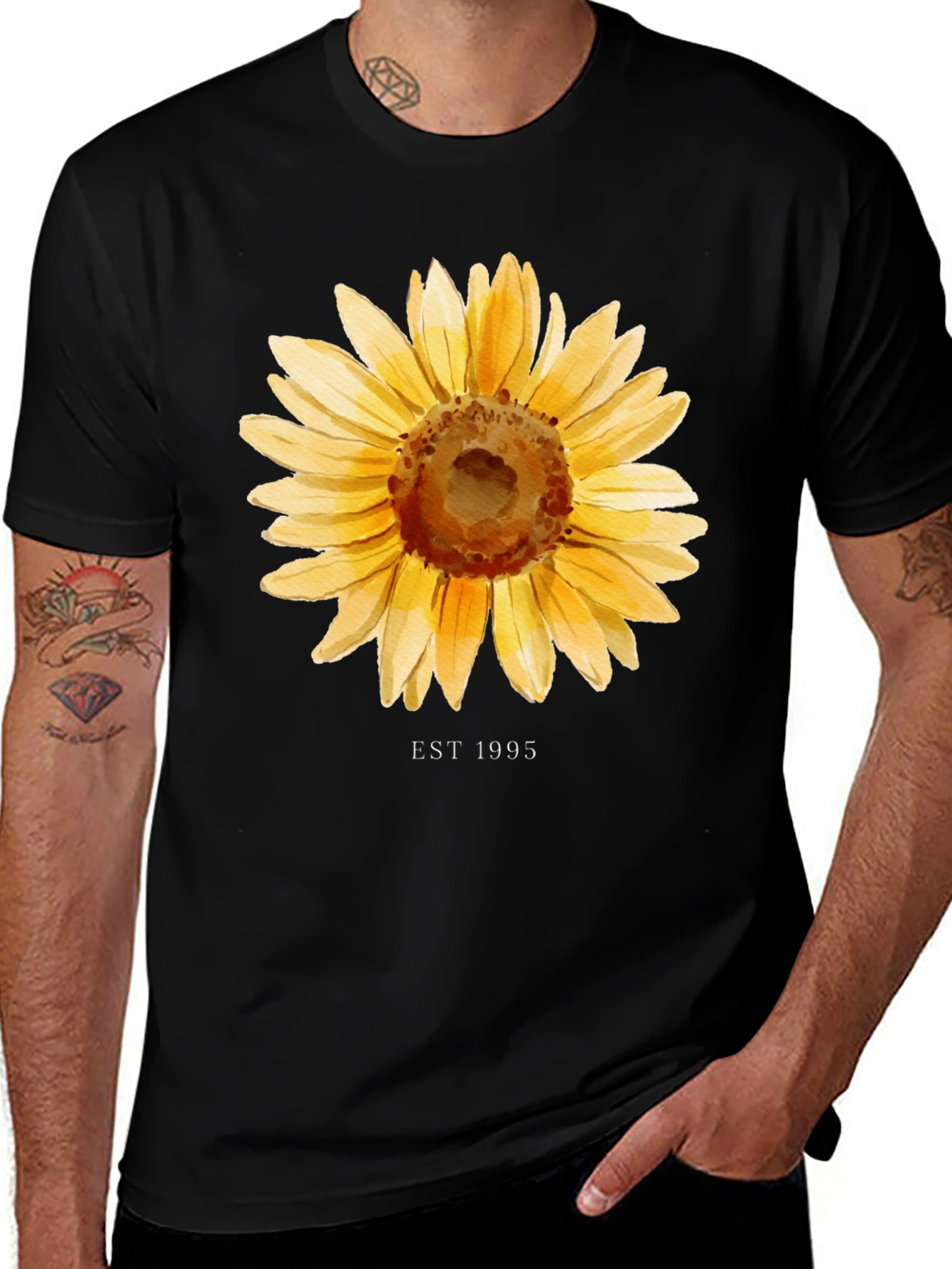 Black Sunflower EST 1995 Black T-Shirt main image