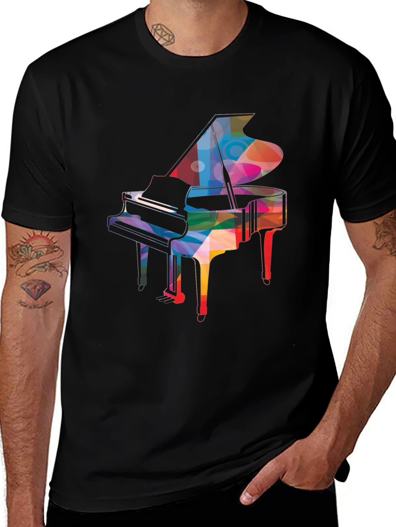 Variant 18 of Colorful Grand Piano Graphic T-Shirt