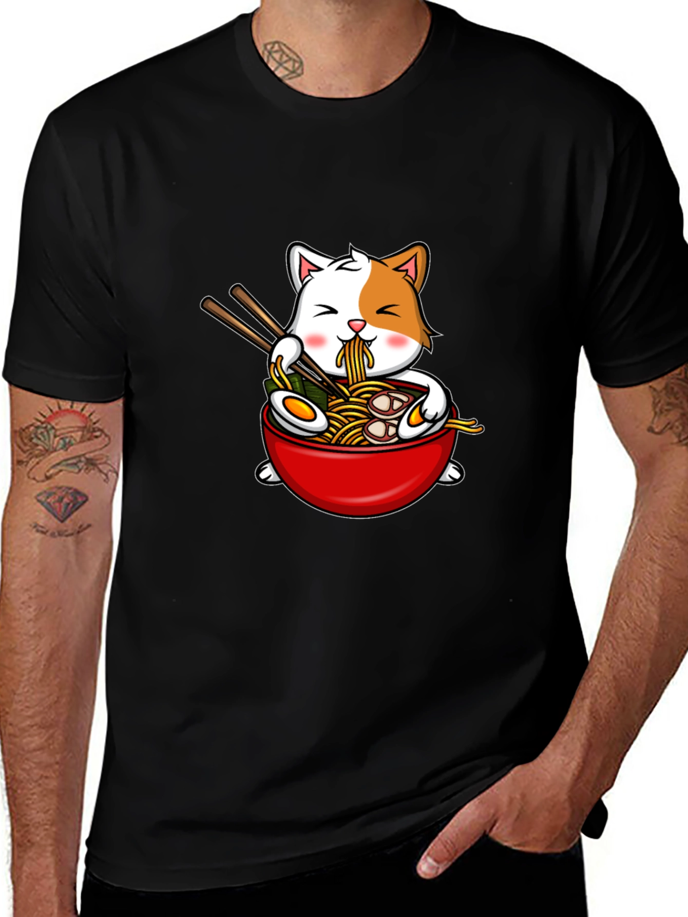 Cat Ramen T-Shirt - Kawaii Noodle Bowl Tee