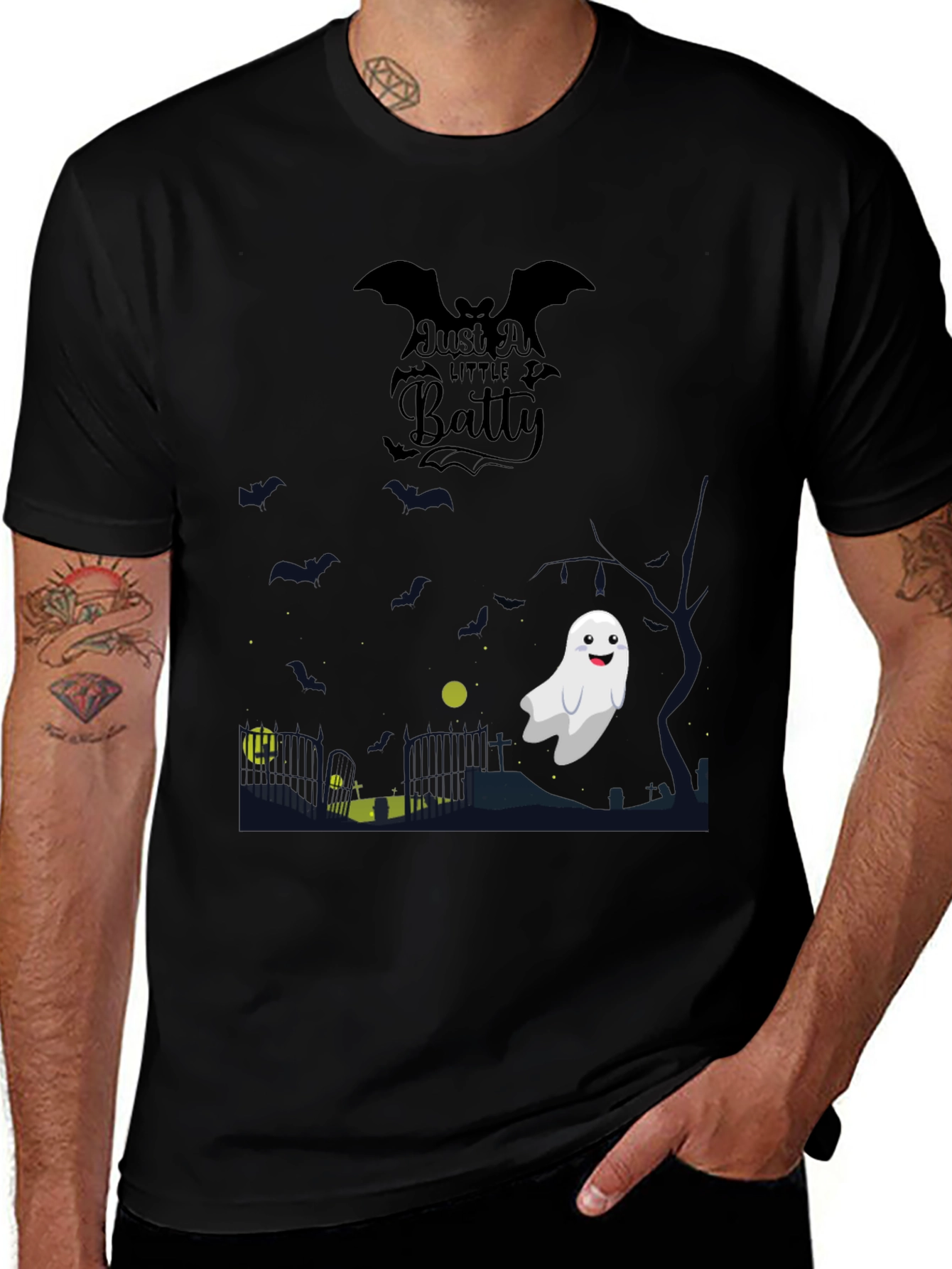 Halloween Batty Ghost Graphic Tee