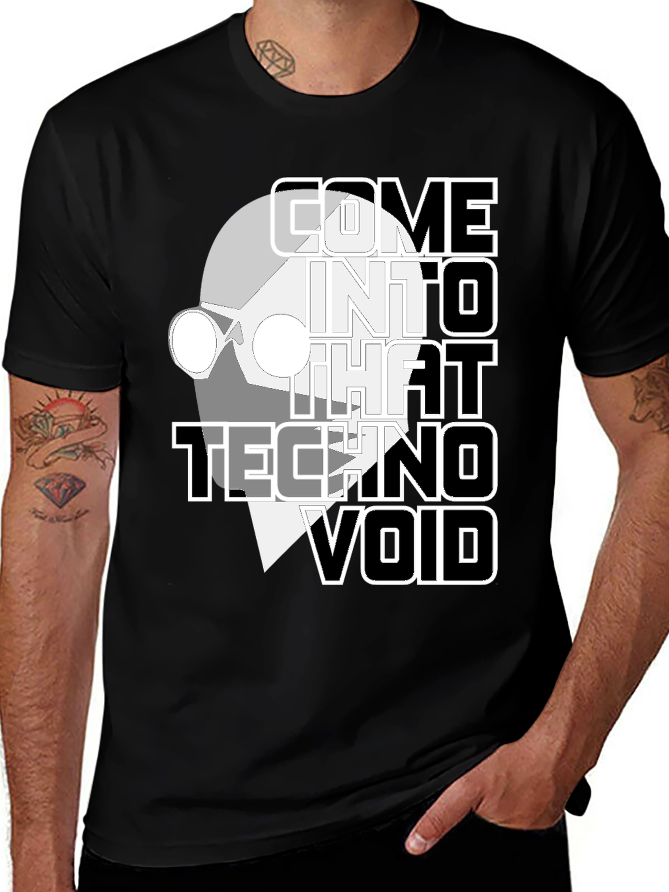 Variant 7 of Techno Void Graphic Tee - Unique Style