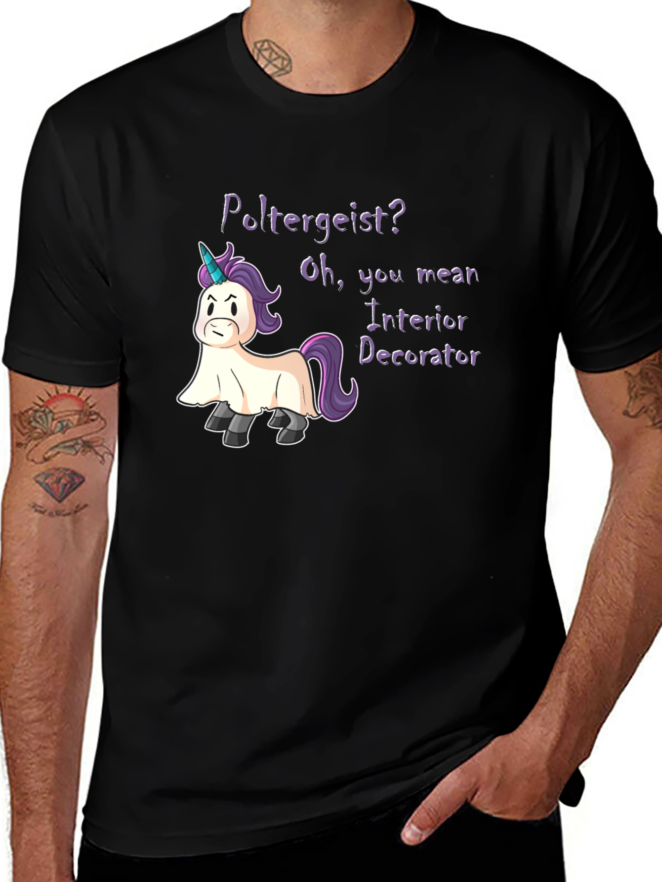 Variant 19 of Poltergeist Unicorn Humor T-Shirt