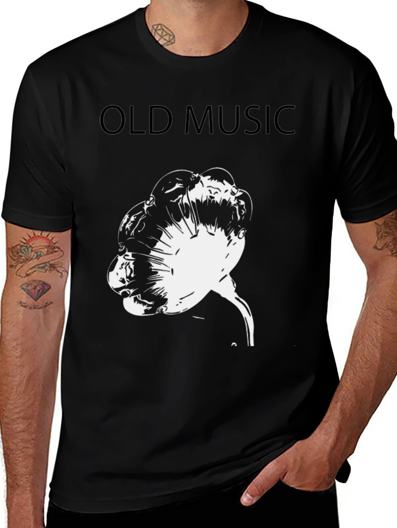 Variant 29 of Retro "Old Music" Graphic Tee - Black