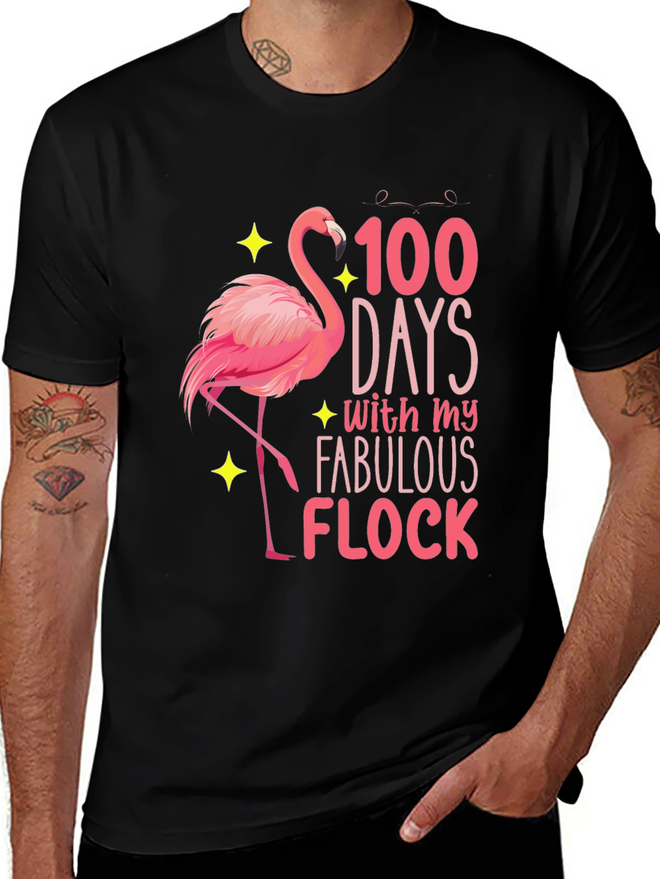 Variant 25 of 100 Days Fabulous Flock Flamingo T-Shirt