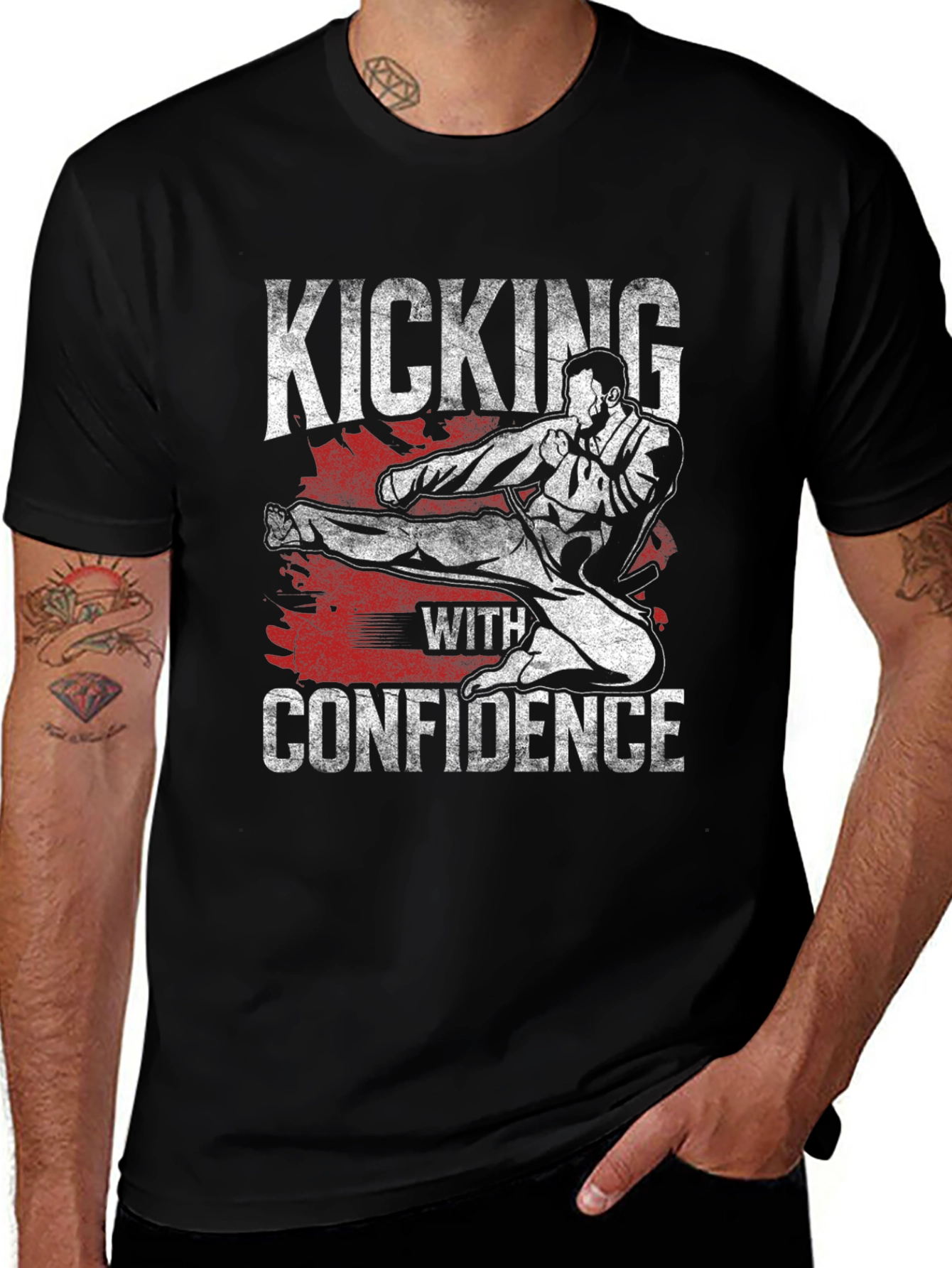 Variant 21 of Kicking With Confidence Martial Arts T-Shirt