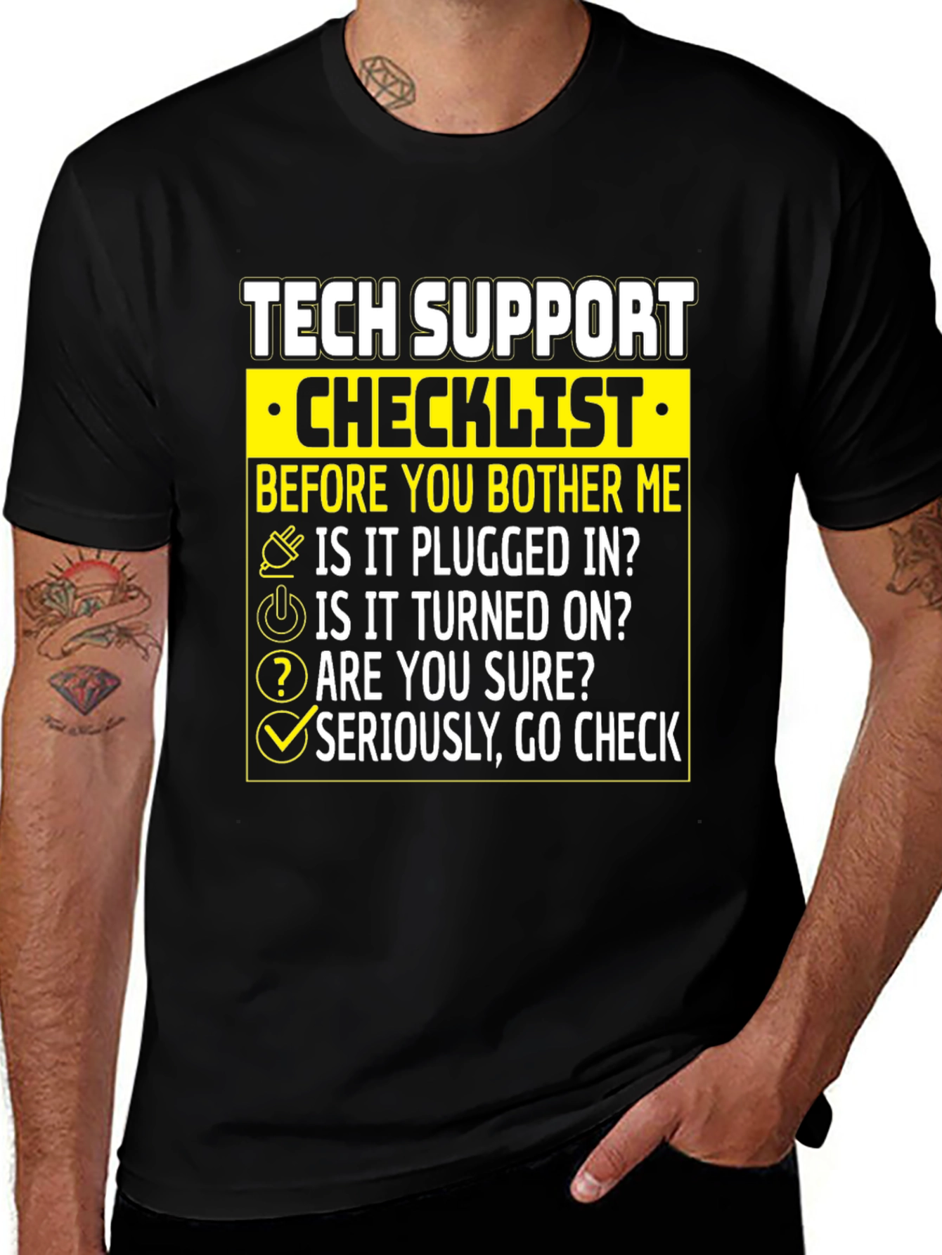 Variant 15 of Tech Support Checklist Graphic Tee