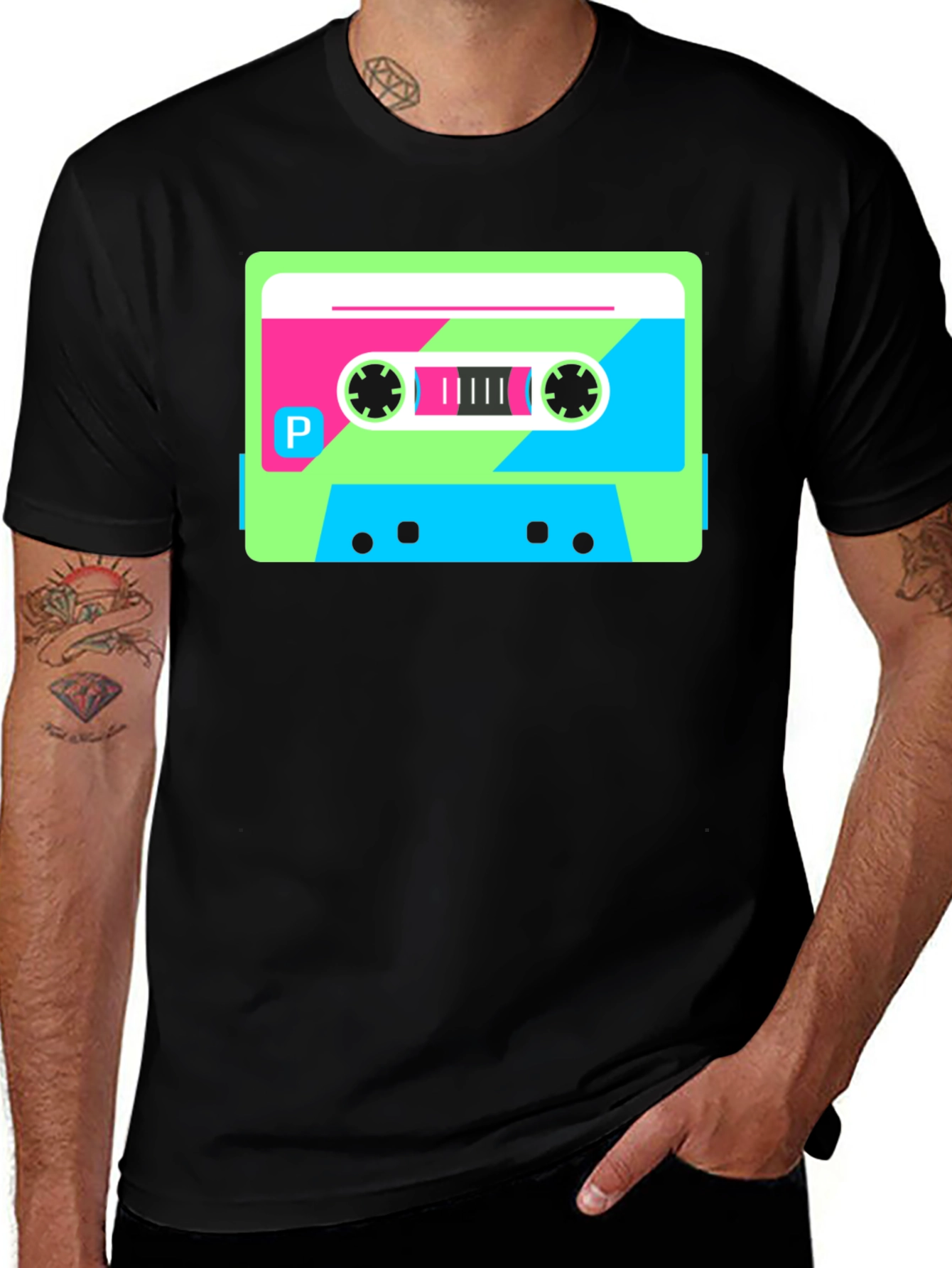 Variant 22 of Retro Cassette Tape Graphic Tee - Classic Style