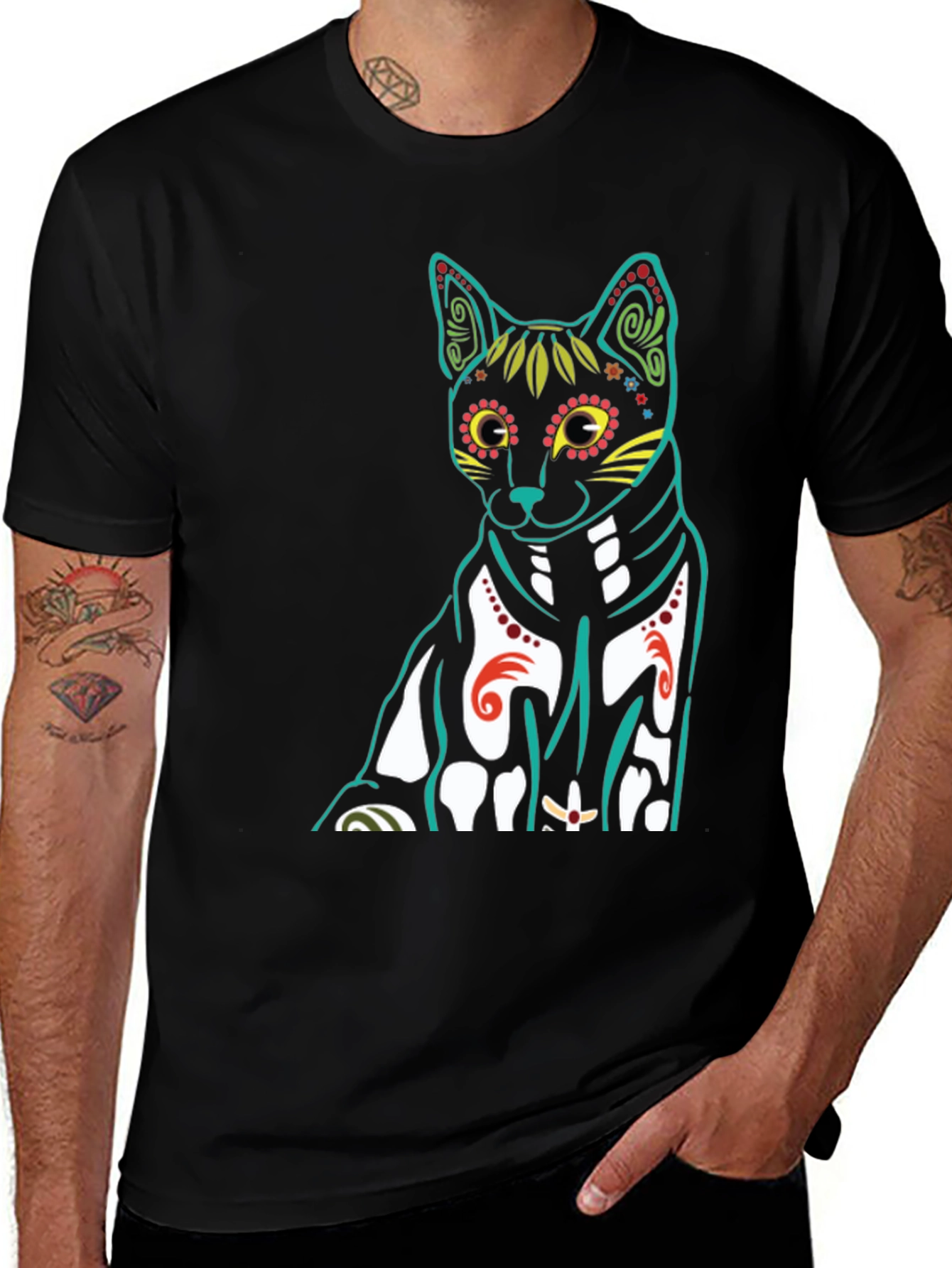 Day of the Dead Cat T-Shirt