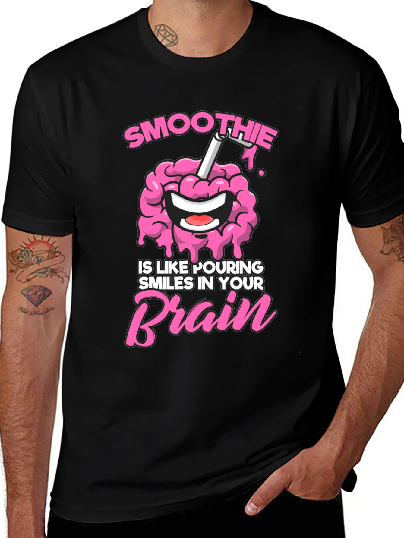 Smoothie Brain Graphic T-Shirt - Funny Unisex Tee