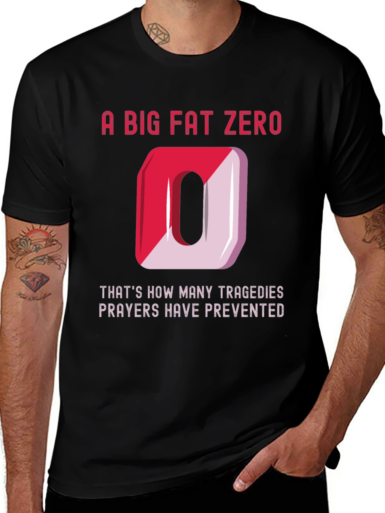 Variant 19 of A Big Fat Zero T-Shirt - Atheist Humor