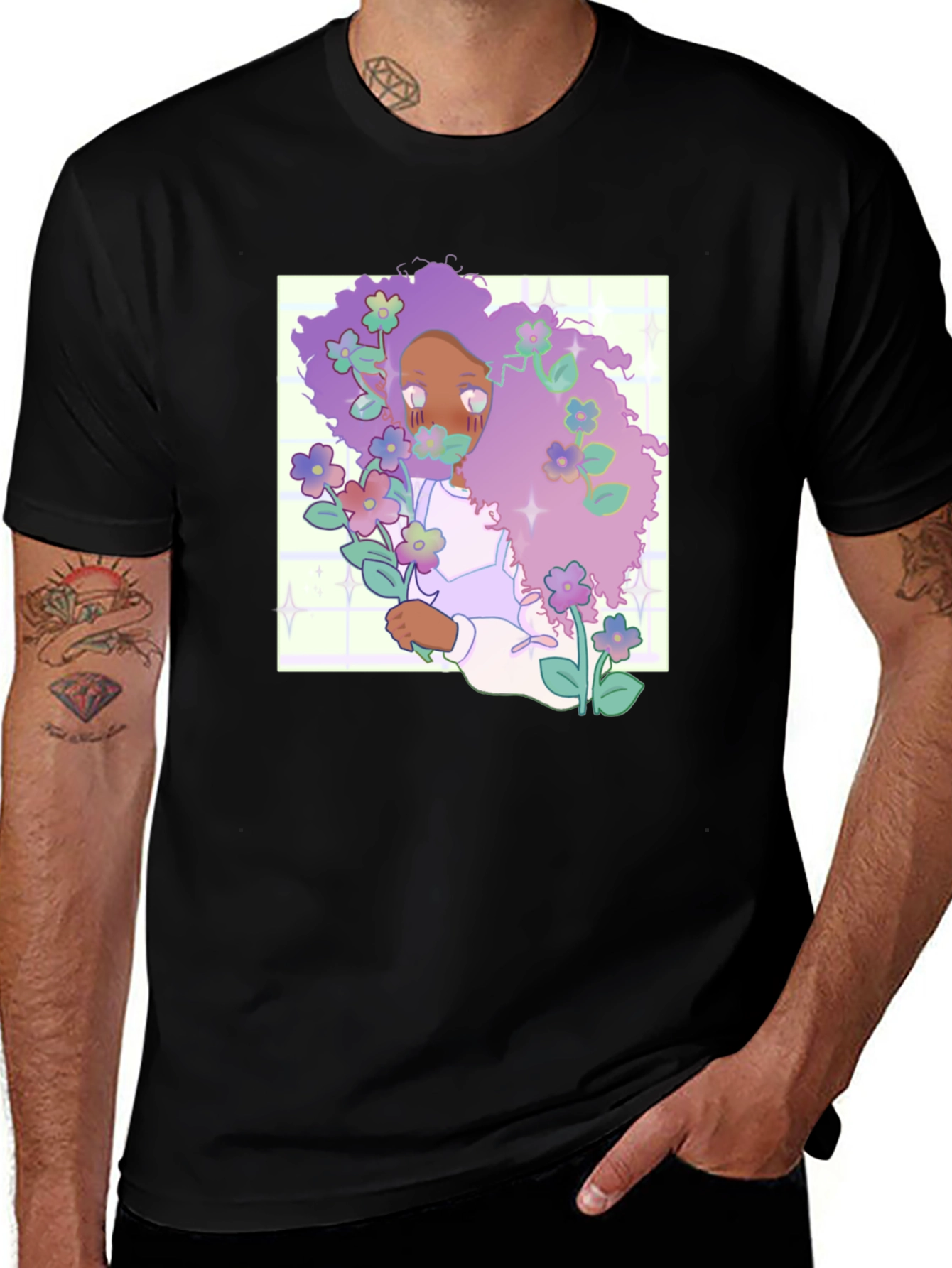 Variant 21 of Floral Afro Graphic T-Shirt