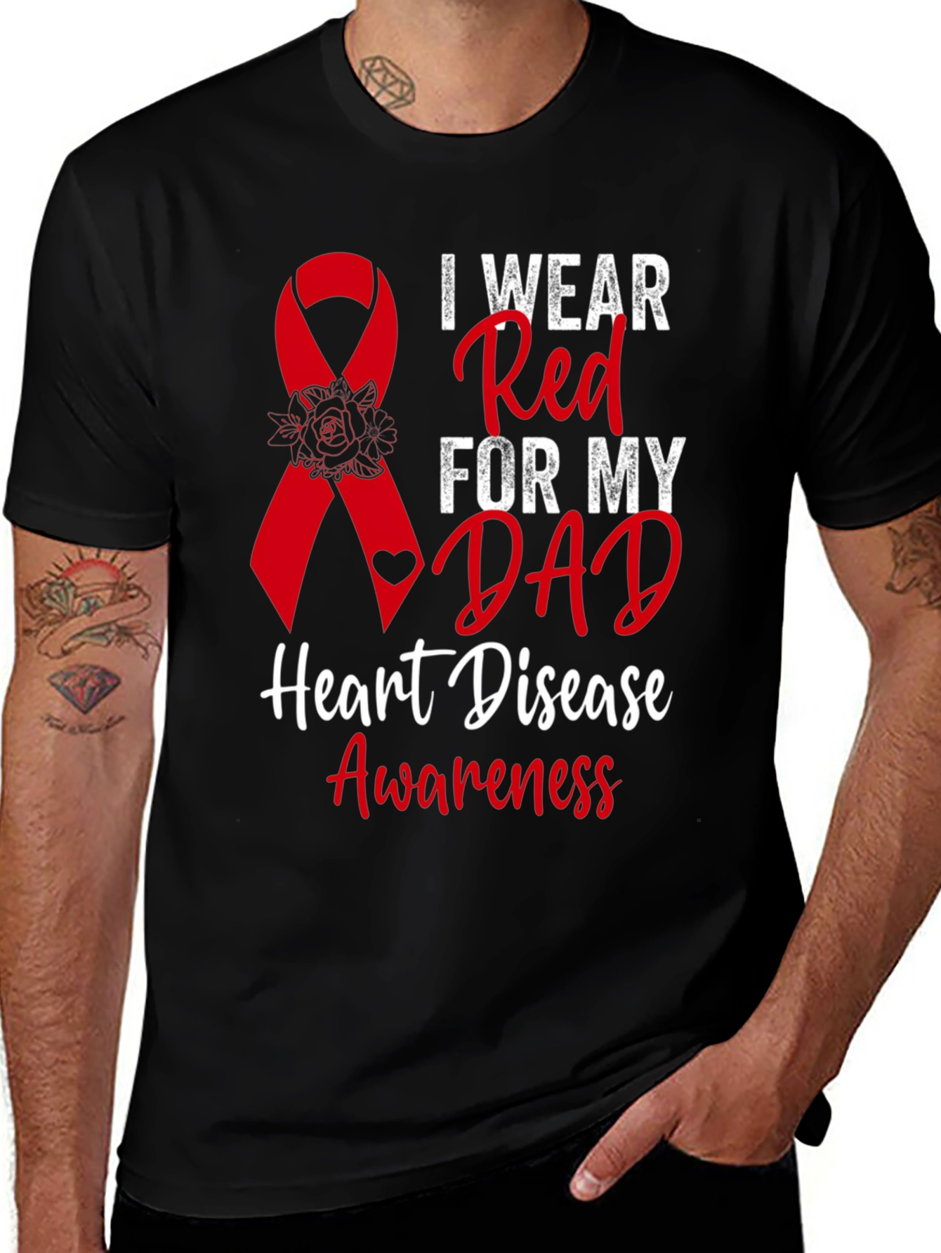 Red Ribbon Heart Disease Awareness T-Shirt