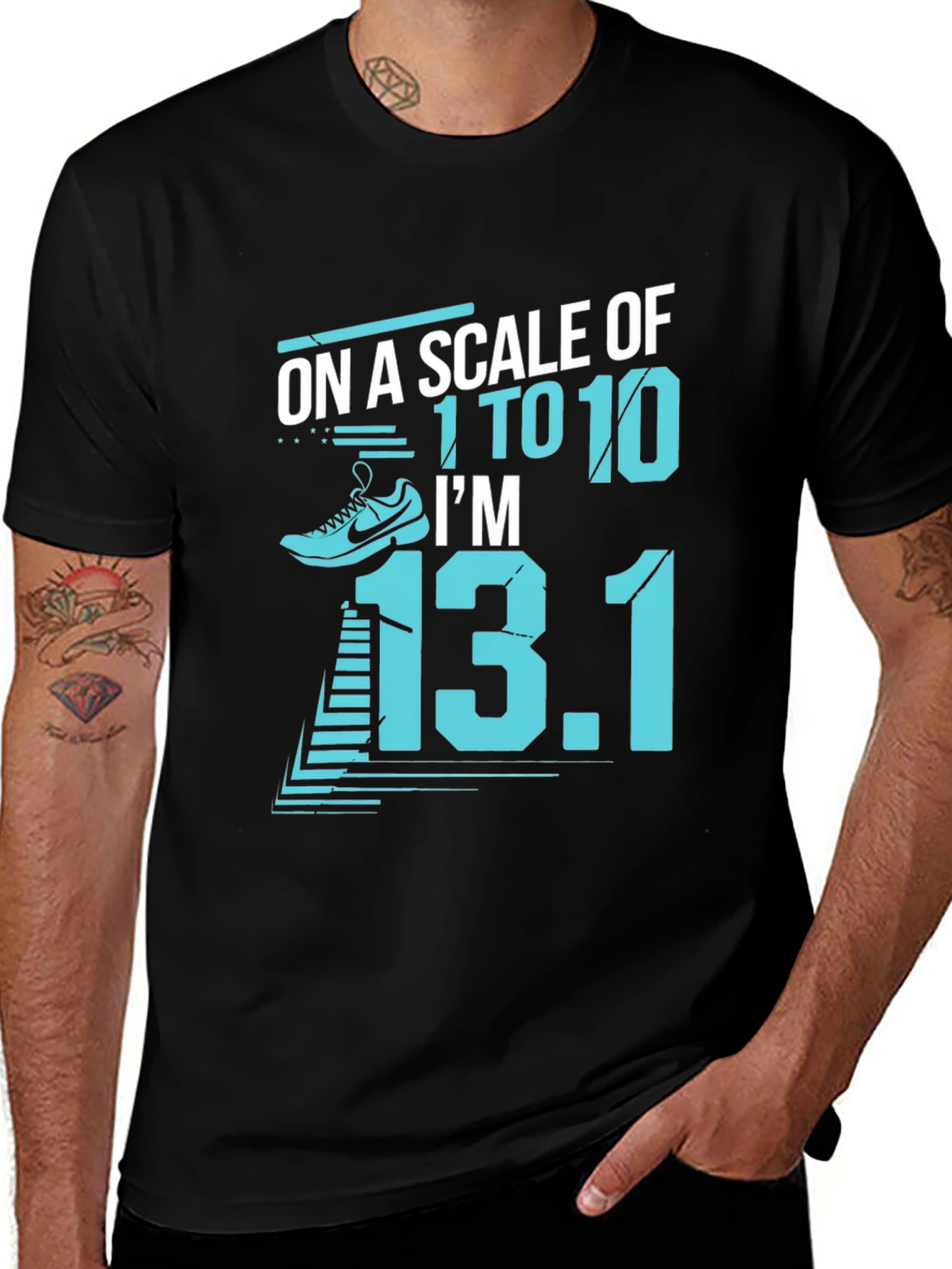 Variant 5 of Runner's 13.1 Half Marathon T-Shirt - Black