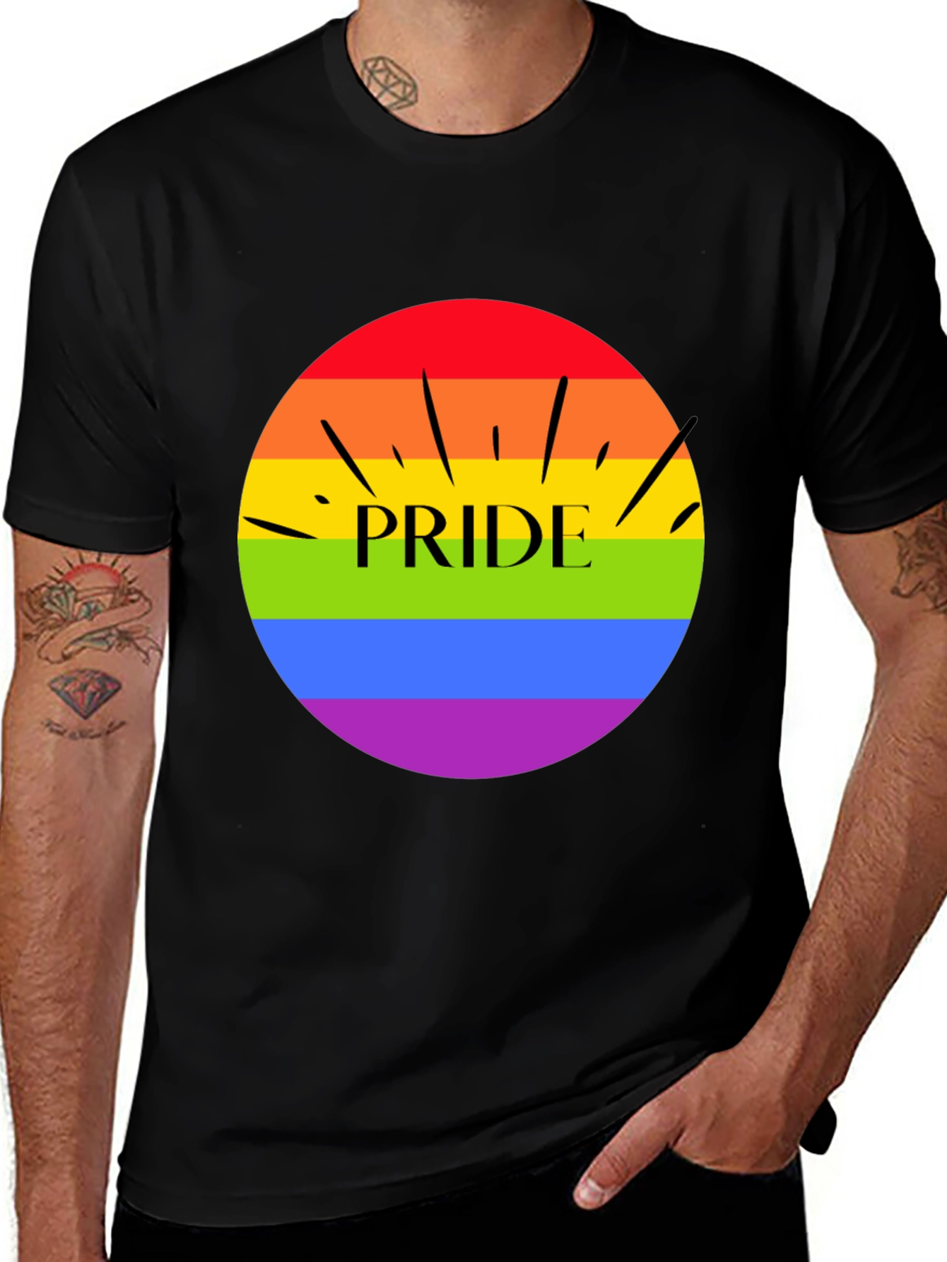 Variant 13 of Pride T-Shirt - Rainbow Circle Design