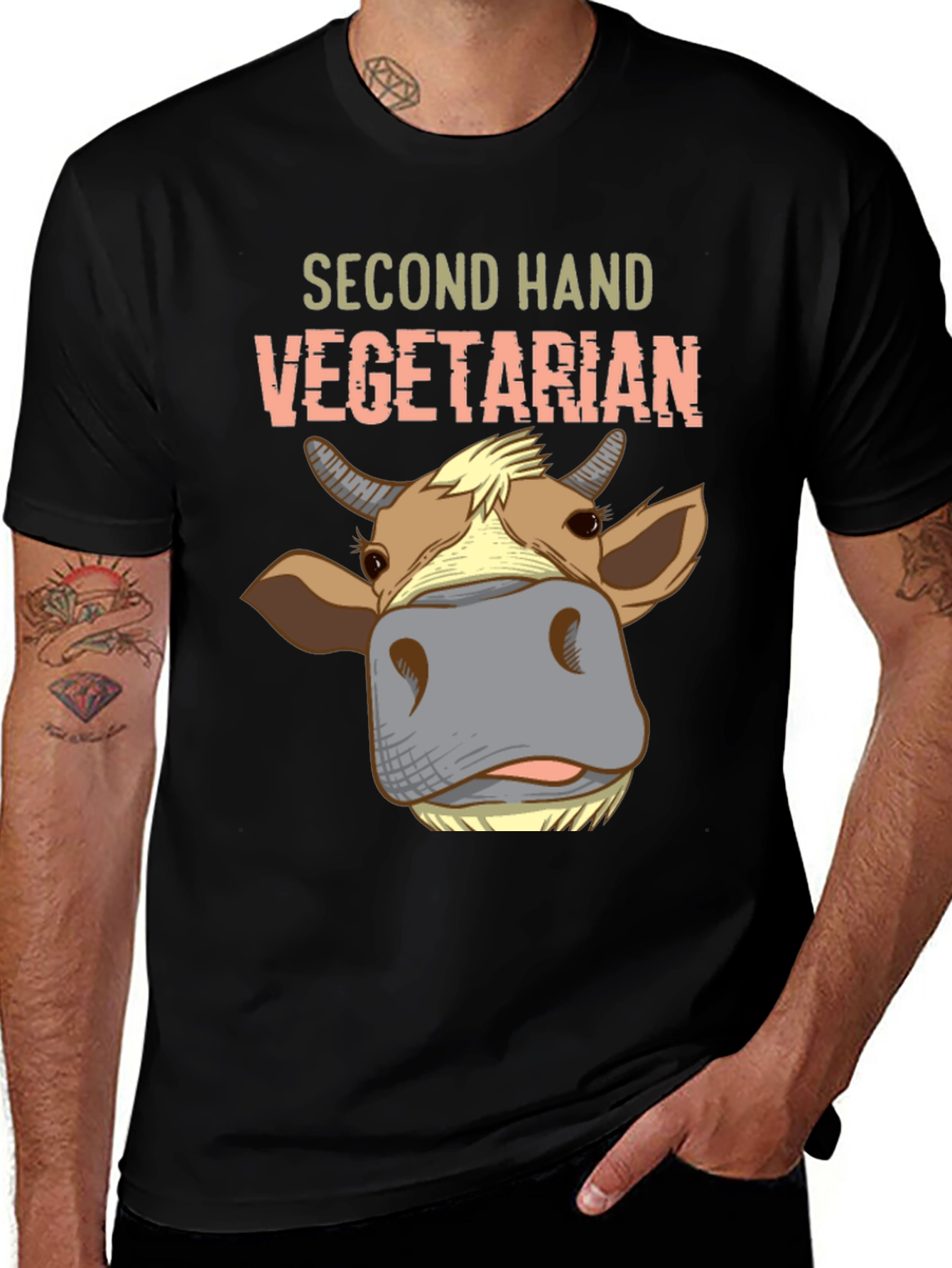 Variant 26 of Second Hand Vegetarian Cow T-Shirt