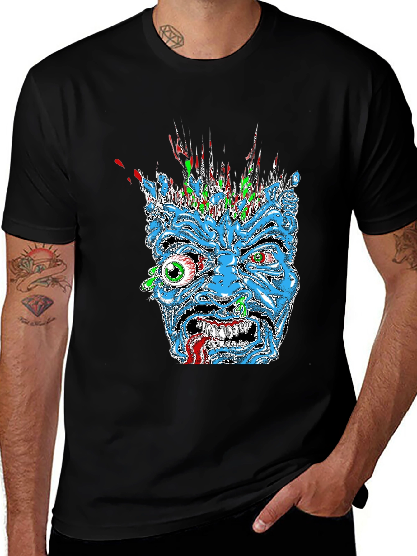 Variant 10 of Zombie Face Graphic Tee - Horror Style