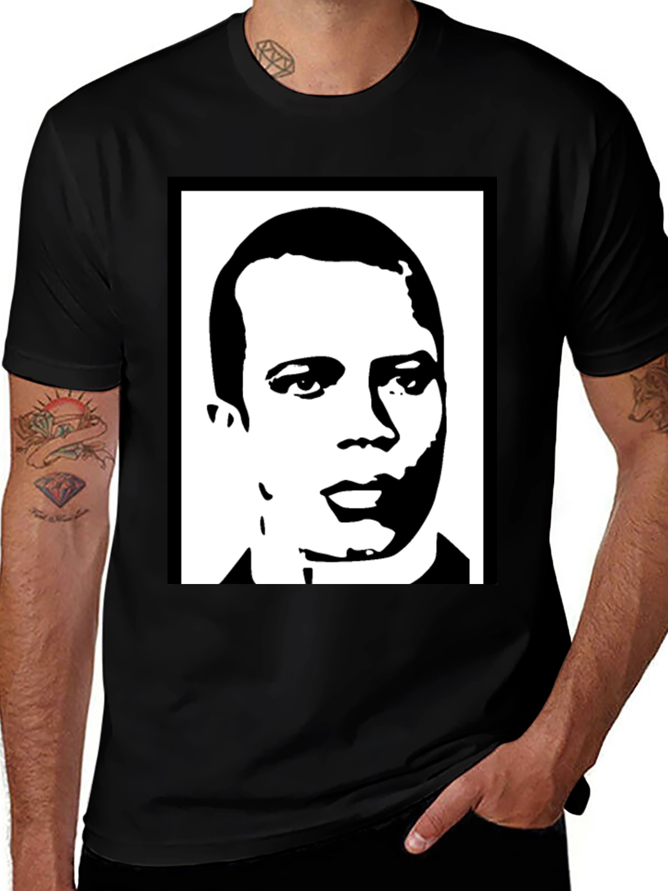 Variant 25 of Stencil Portrait Black T-Shirt - Modern Graphic Tee