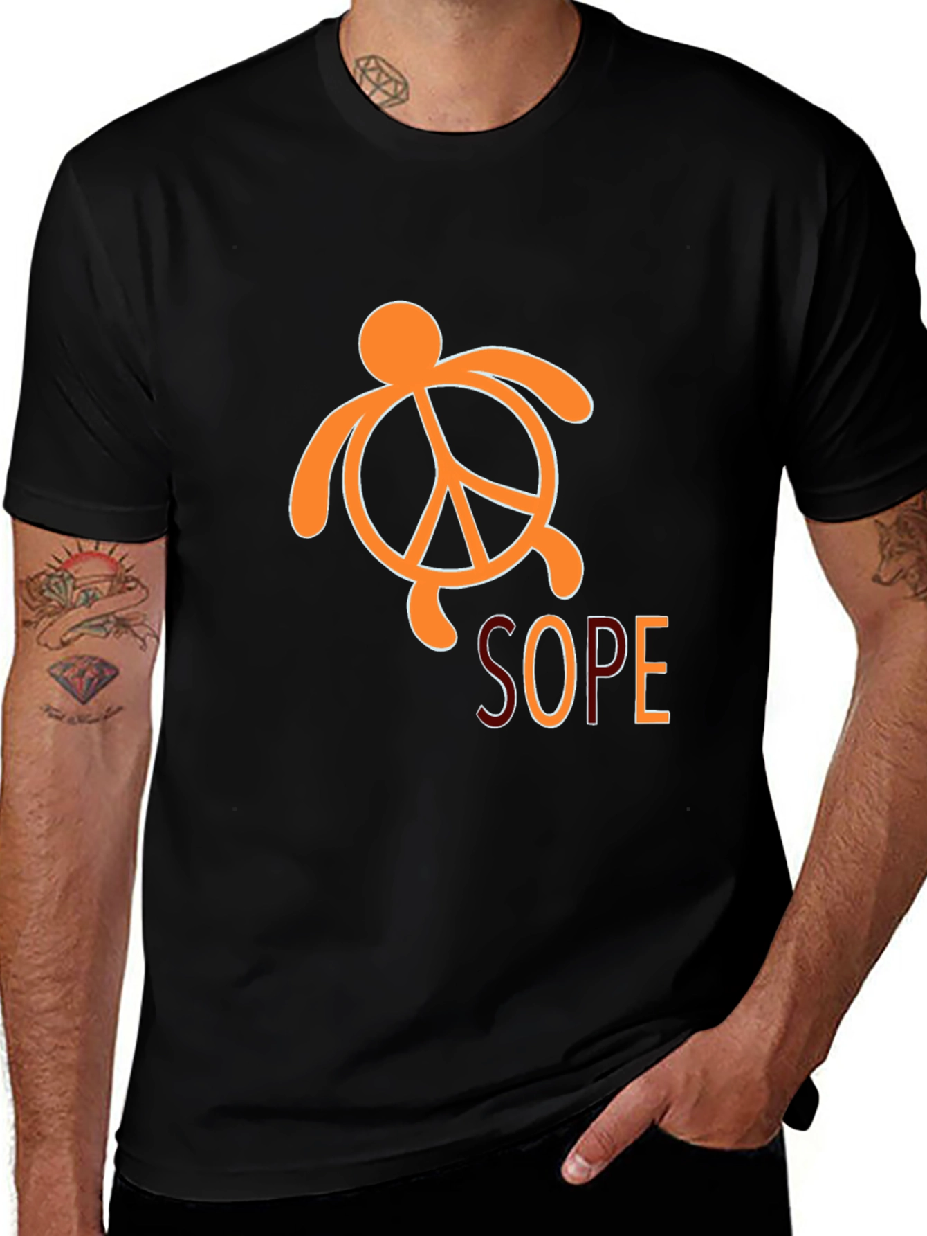 Variant 19 of Peace Turtle SOPE Graphic Tee - Black