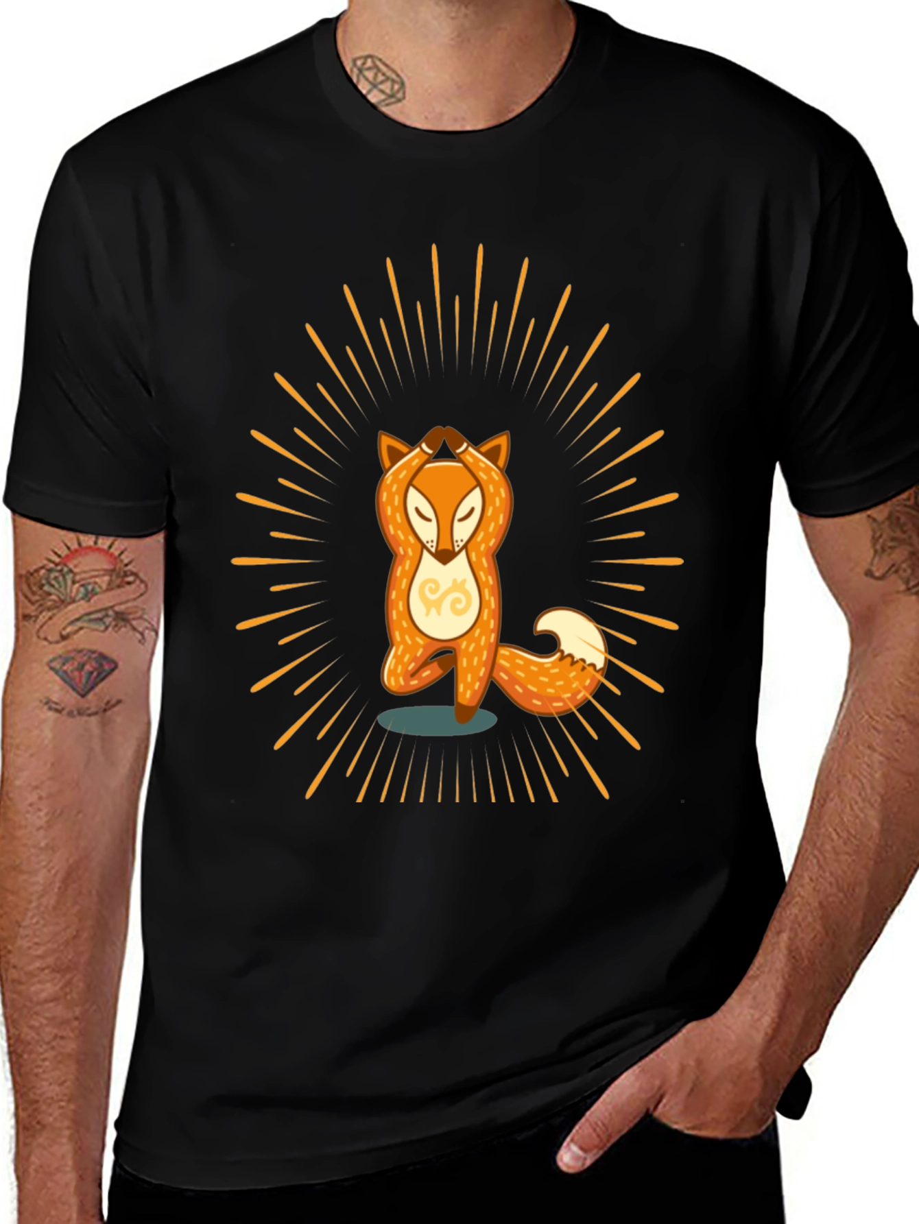 Variant 14 of Yoga Fox Graphic Tee - Zen Vibes T-Shirt
