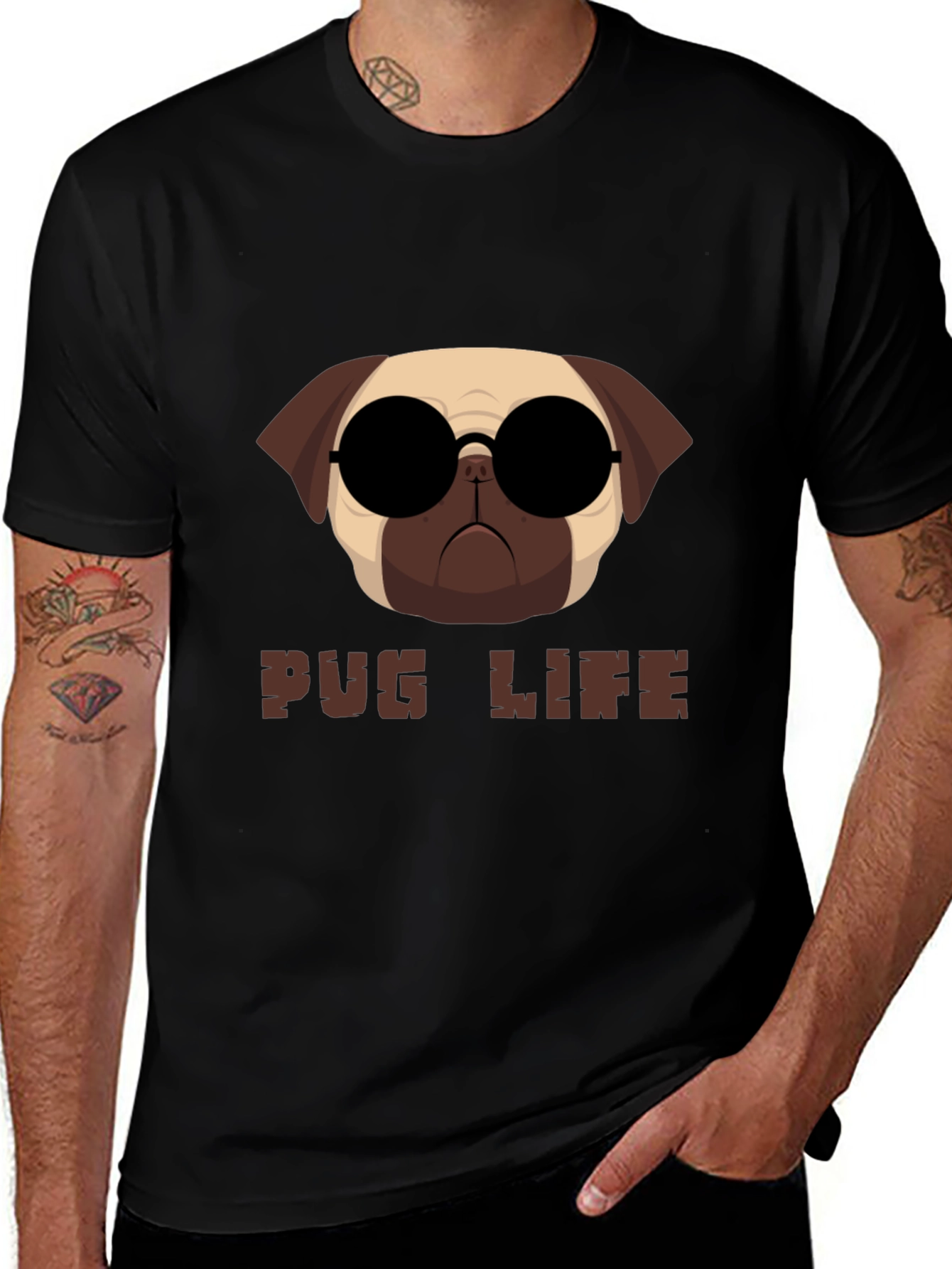 Variant 17 of Cool Pug Life Graphic Tee - Casual Style