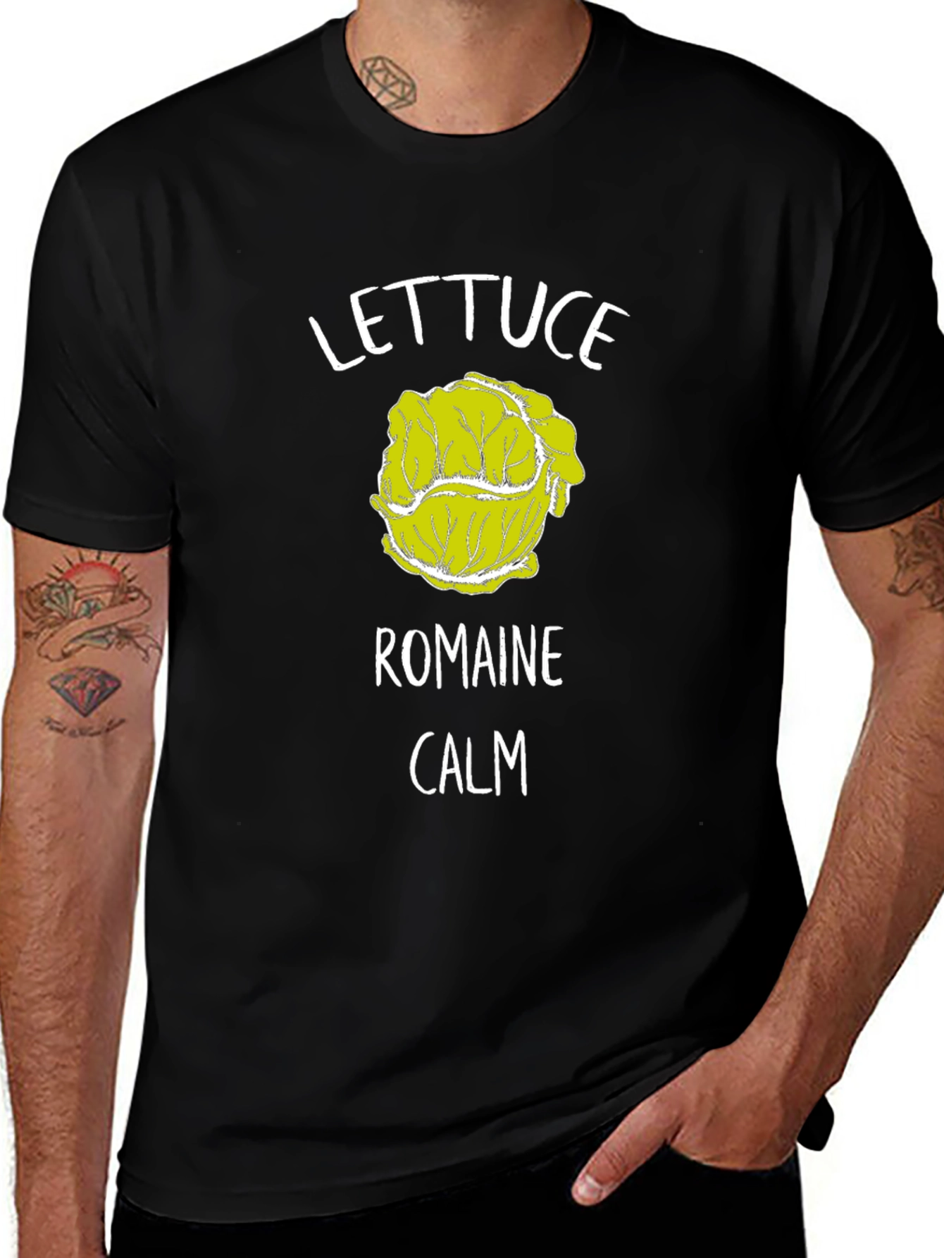 Variant 15 of Lettuce Romaine Calm T-Shirt Funny Graphic Tee