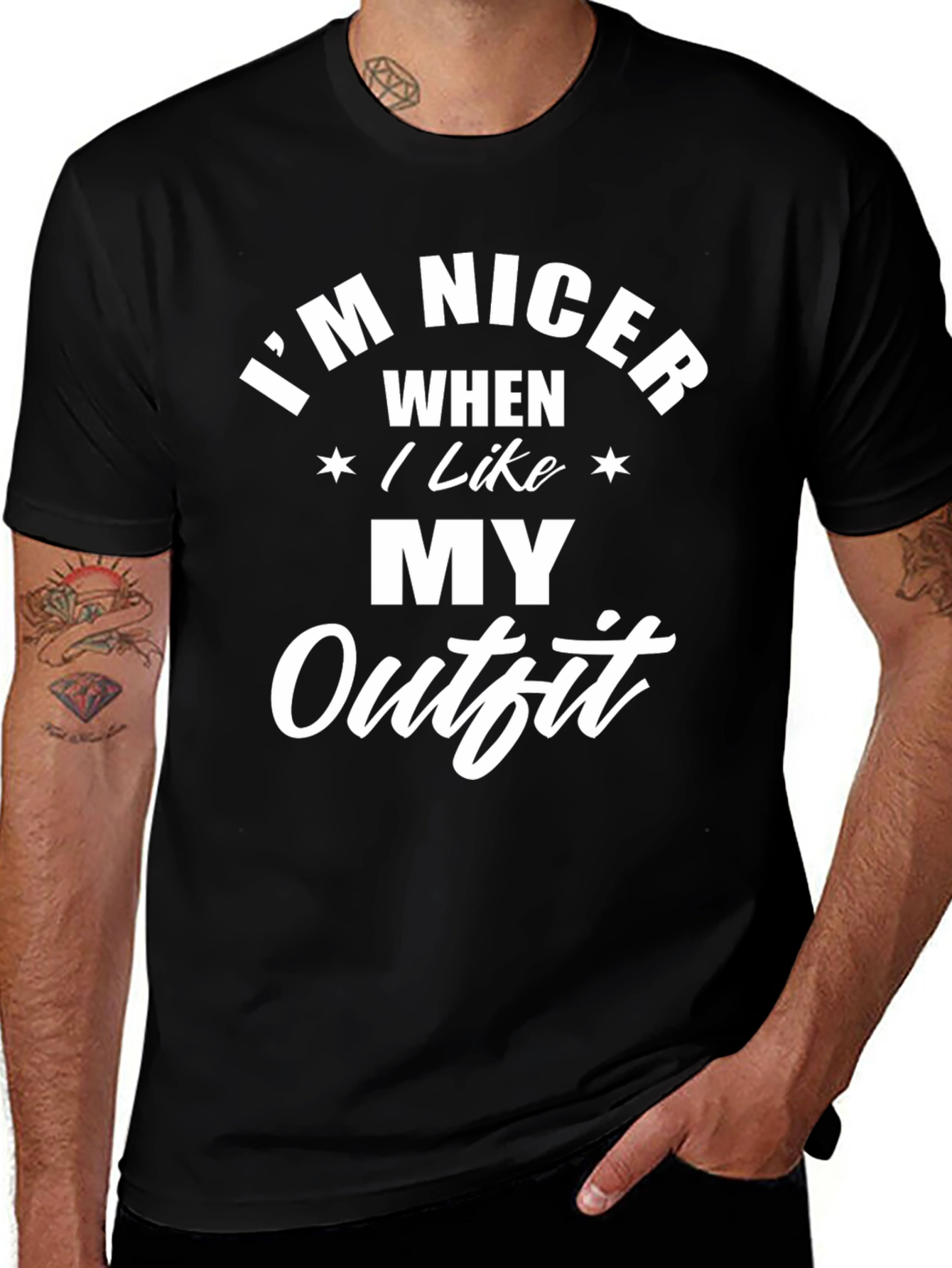 Variant 27 of I'm Nicer When I Like My Outfit Black T-Shirt