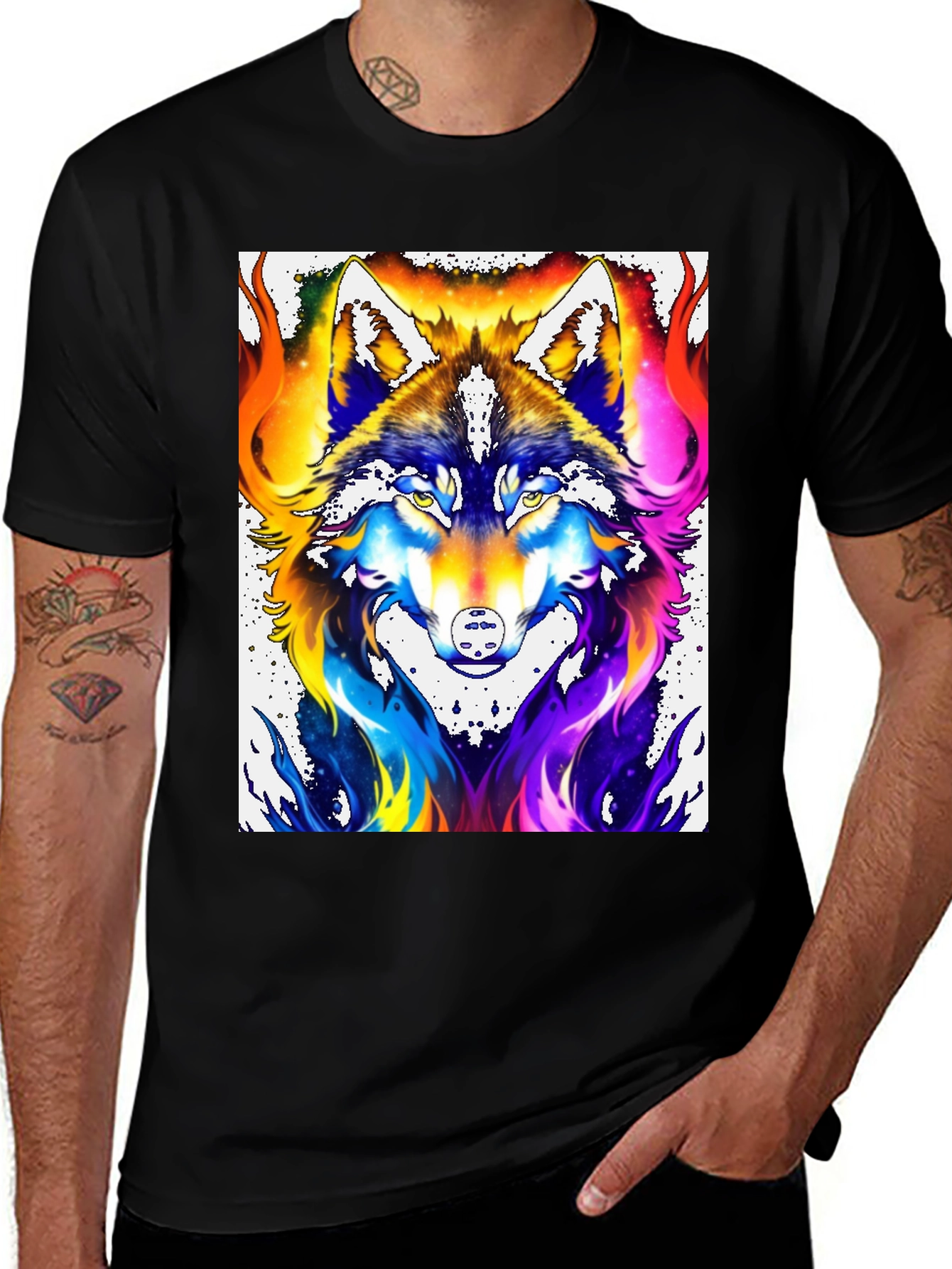 Variant 28 of Vibrant Wolf Graphic Tee - Bold Animal Design
