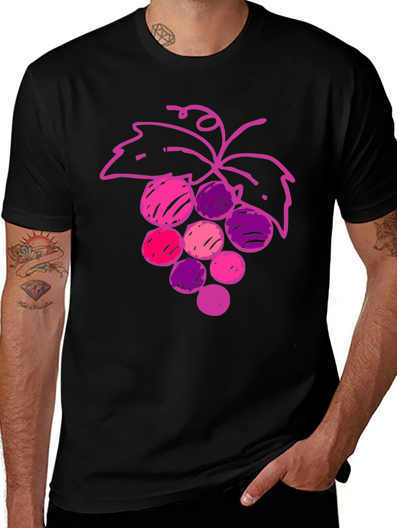 Variant 14 of Grape Graphic Tee - Stylish Fruit Design