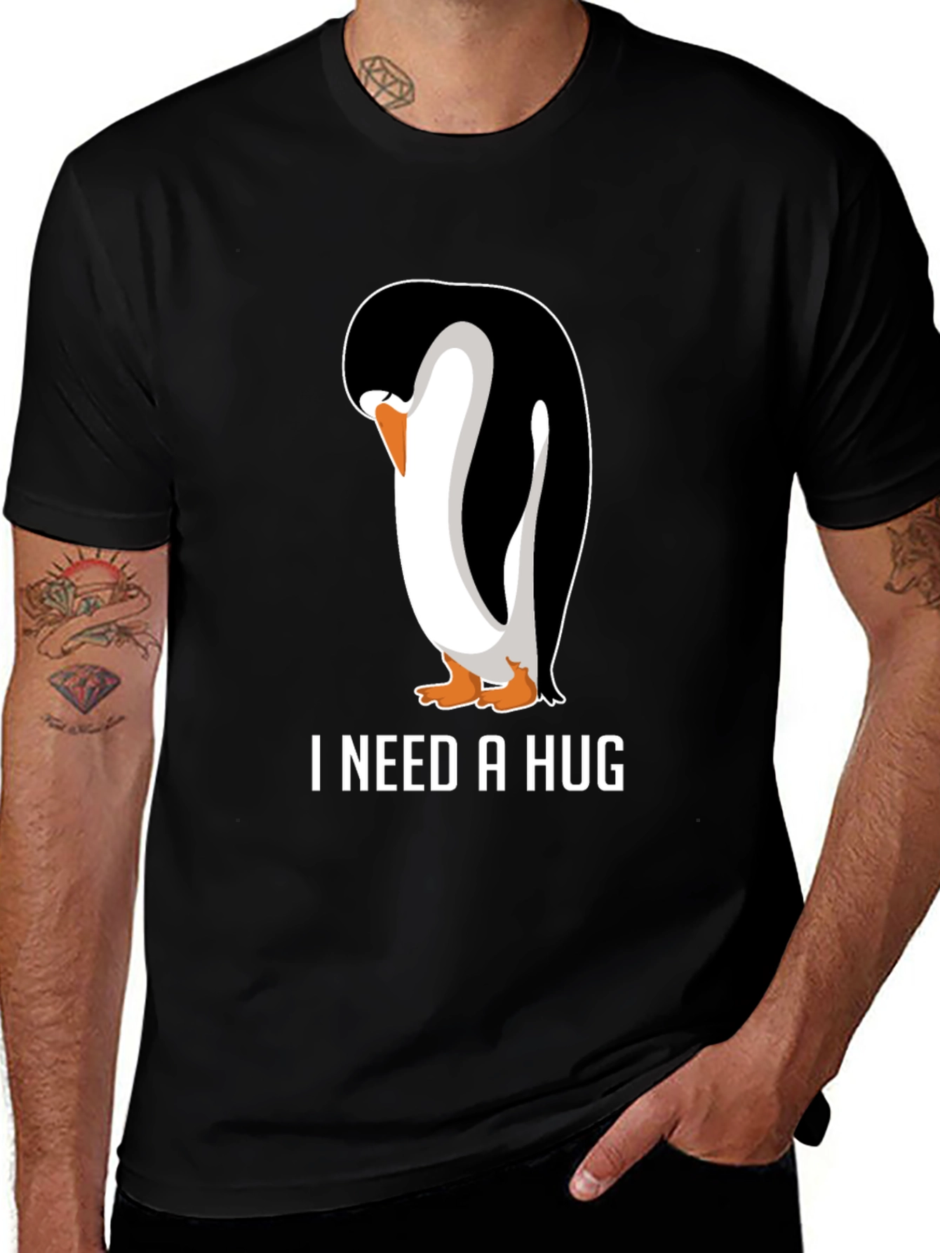 Variant 25 of Sad Penguin T-Shirt - I Need a Hug