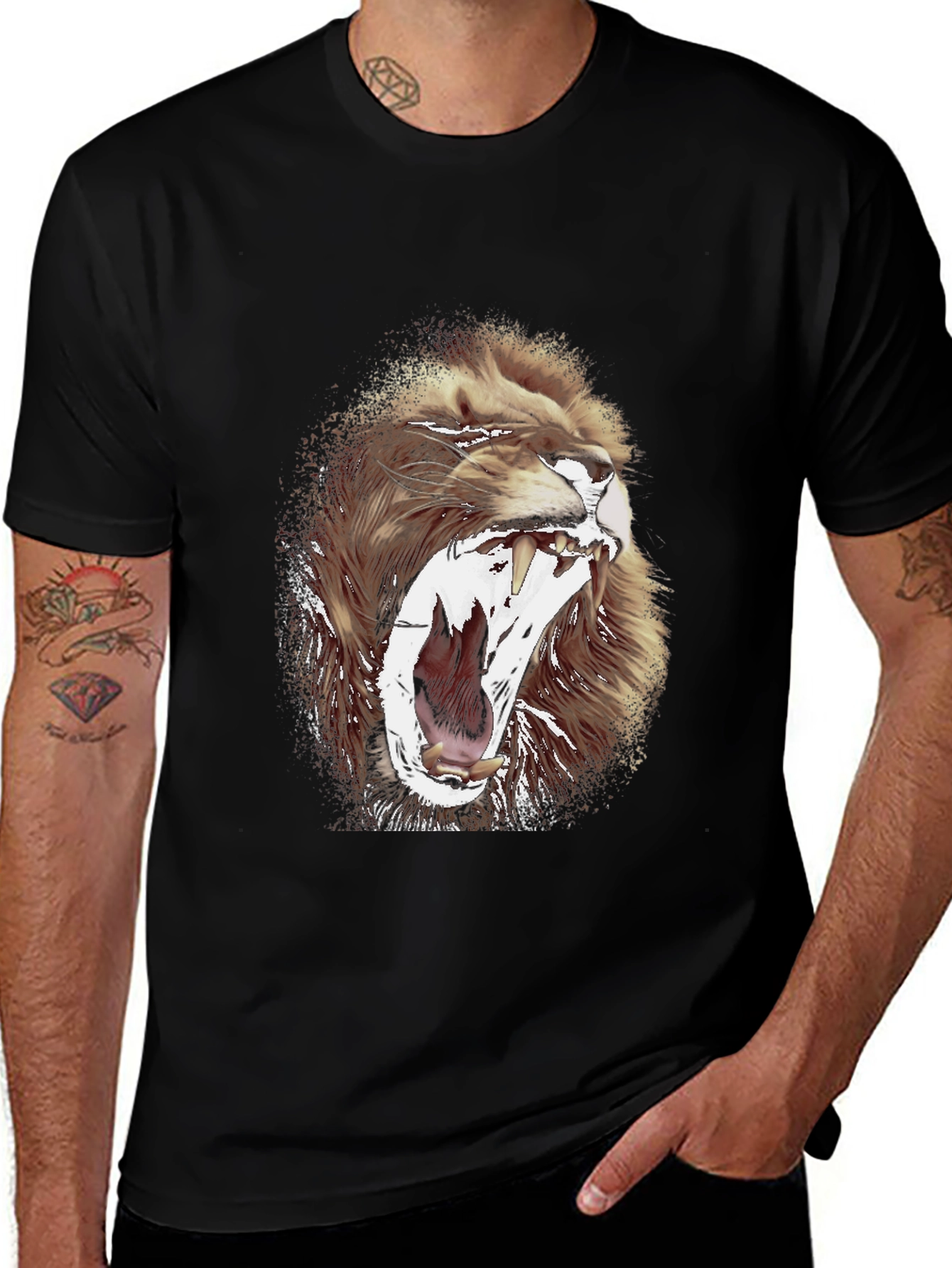 Variant 8 of Lion Graphic Print Men's T-Shirt